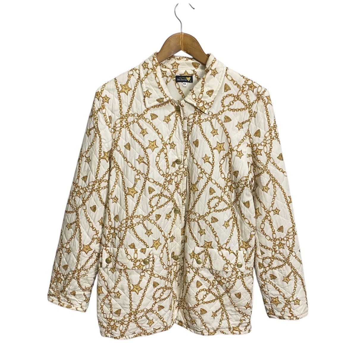 Designer × SikSilk × Vintage Mc David Internatuonal chain logo silk jacket Size S / US 4 / IT 40 - 1 Thumbnail