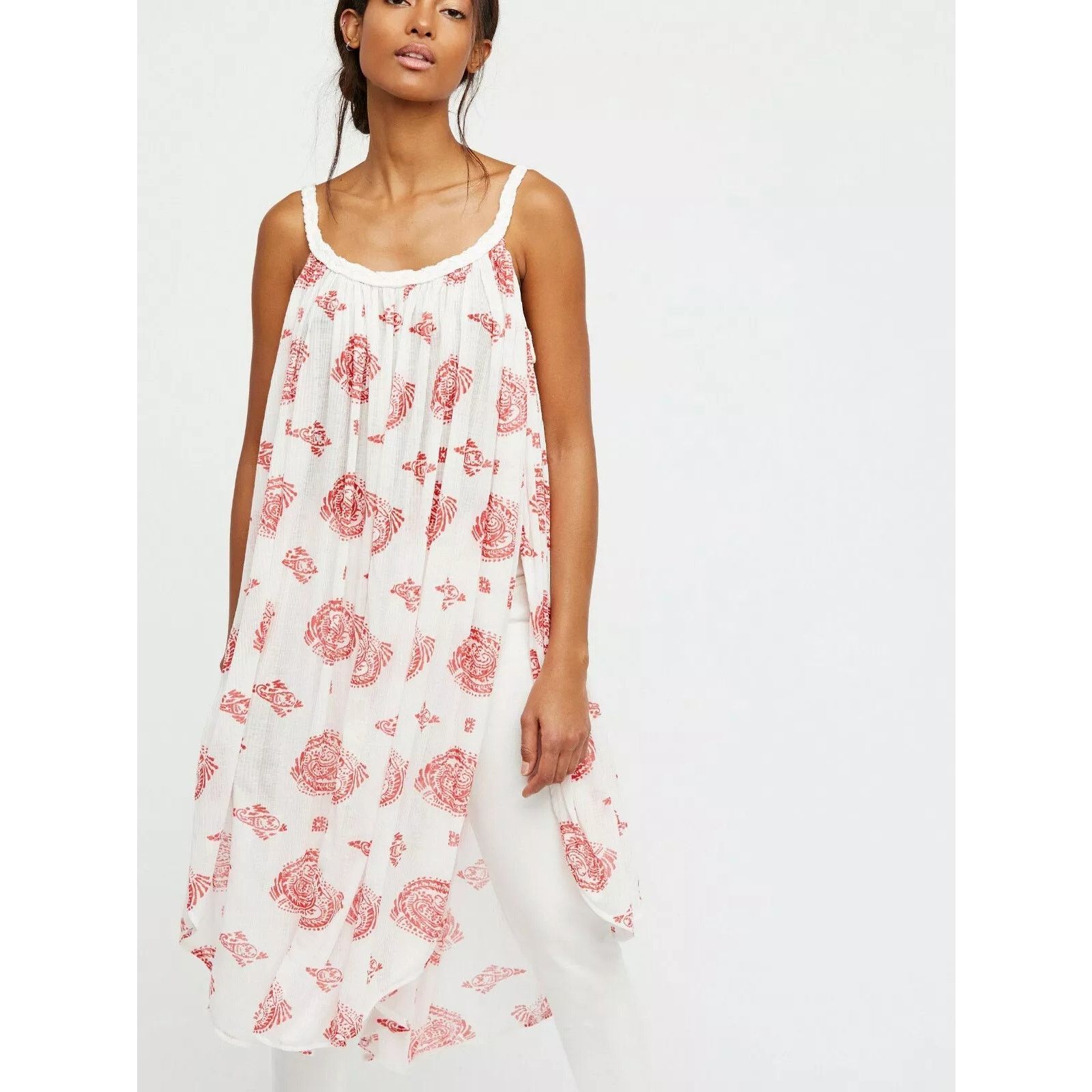 Free People New Free People Haveli Paisley Maxi Top $128 Ivory Sz S Size S / US 4 / IT 40 - 1 Thumbnail