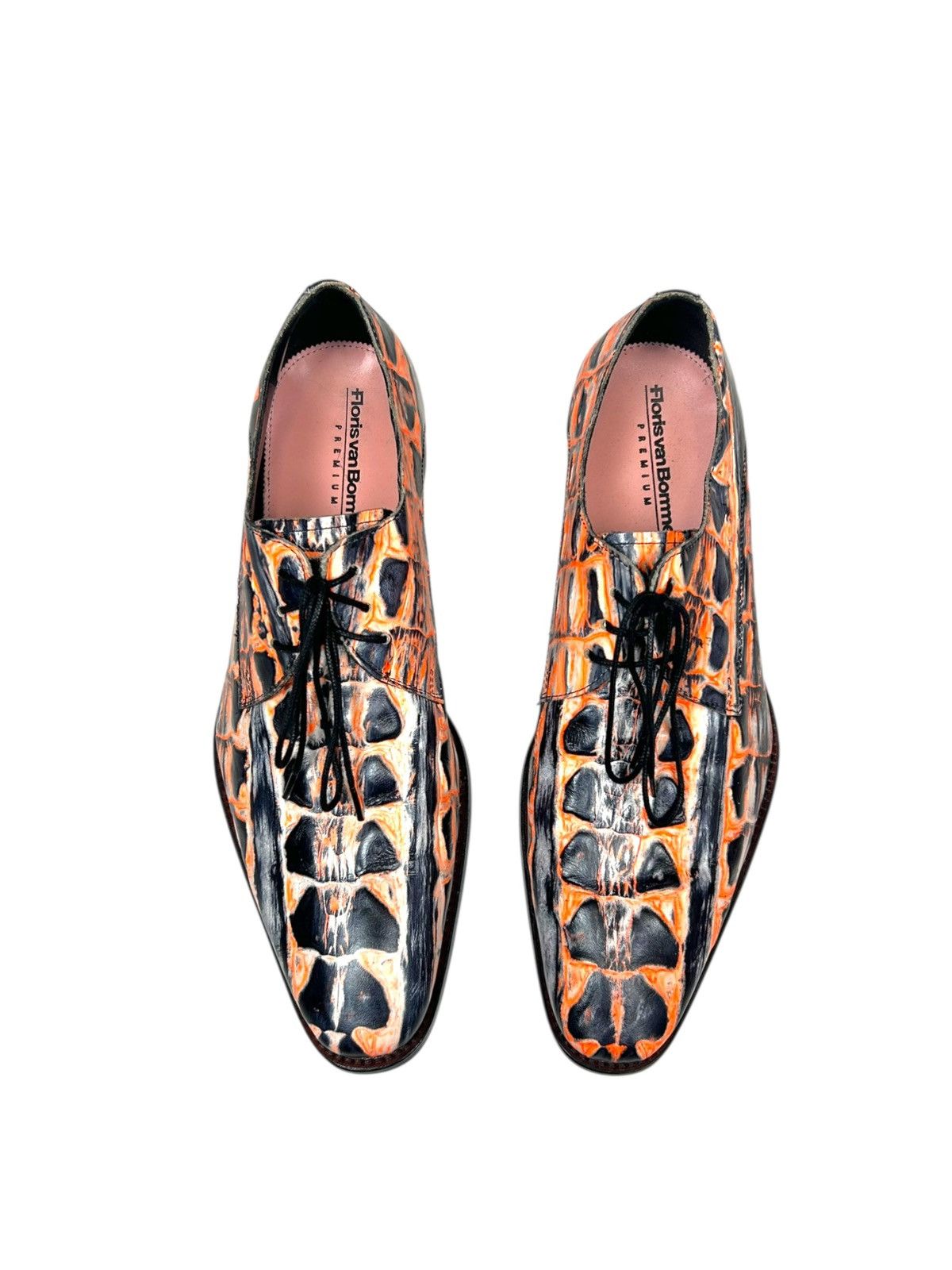 Floris van Bommel Rare Floris van Bommel orange lace shoe crocodile style Size US 10.5 / EU 43-44 - 2 Thumbnail