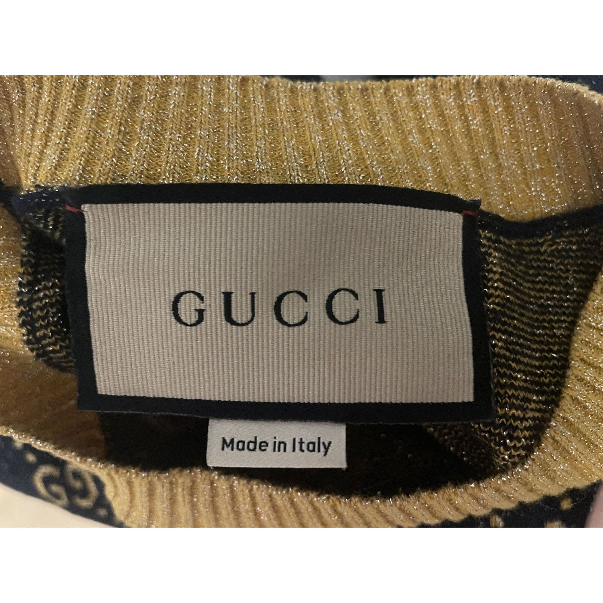 Gucci Gucci Womens Black & Gold GG Monogram Knit Short-Sleeve Dres Size S / US 4 / IT 40 - 9 Thumbnail