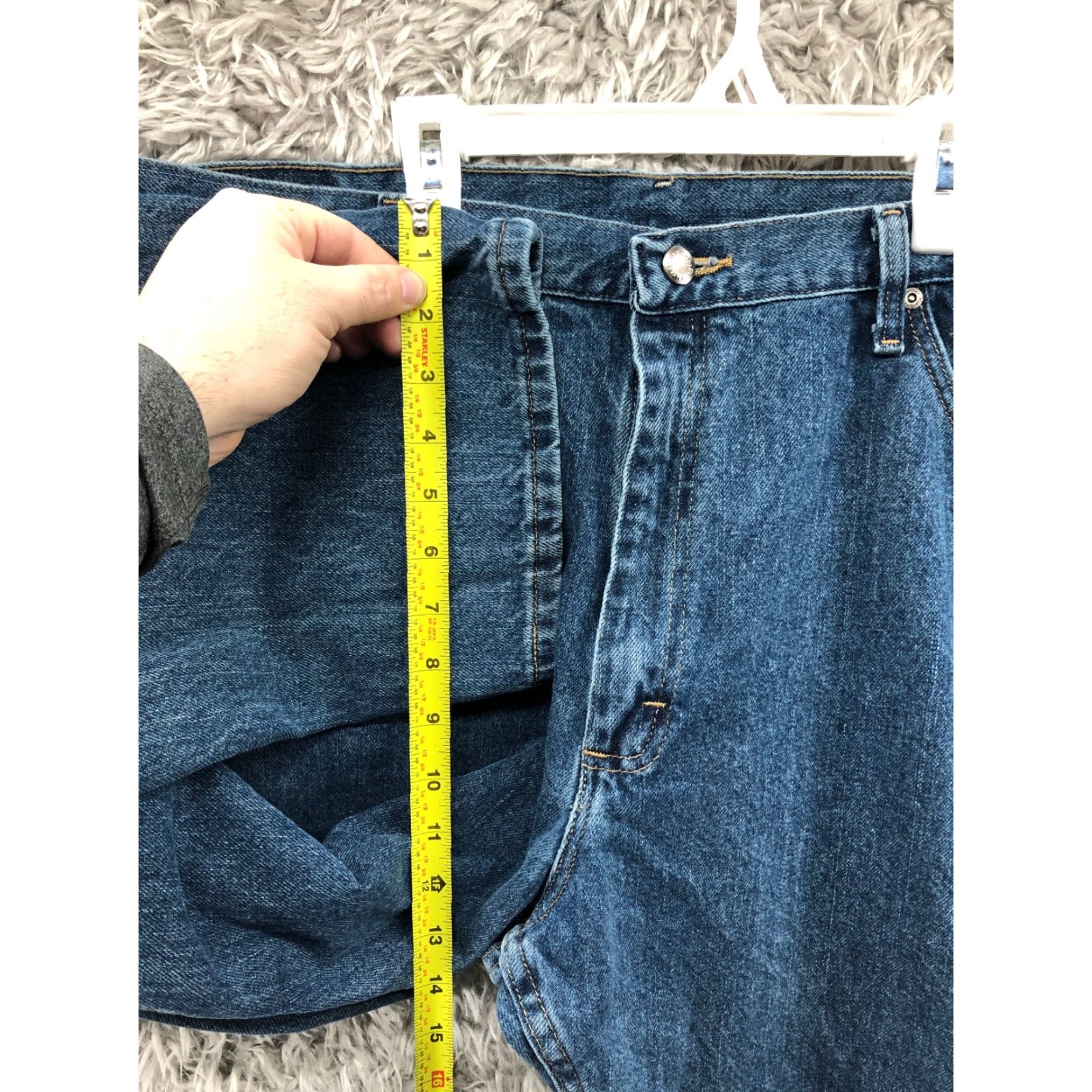 Wrangler Wrangler Jeans 40x30 Mens Mid Rise Straight Leg Dark Wash Blue Denim Straight Mens 40 Jeans Wrangler Size US 40 / EU 56 - 4 Thumbnail