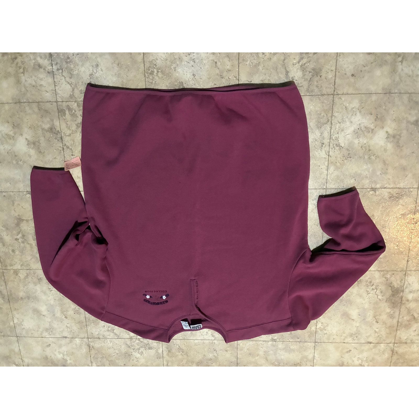 Other Vintage Paris Sports Club Maroon Long Sleeve Shirt Large Size L / US 10 / IT 46 - 2 Thumbnail