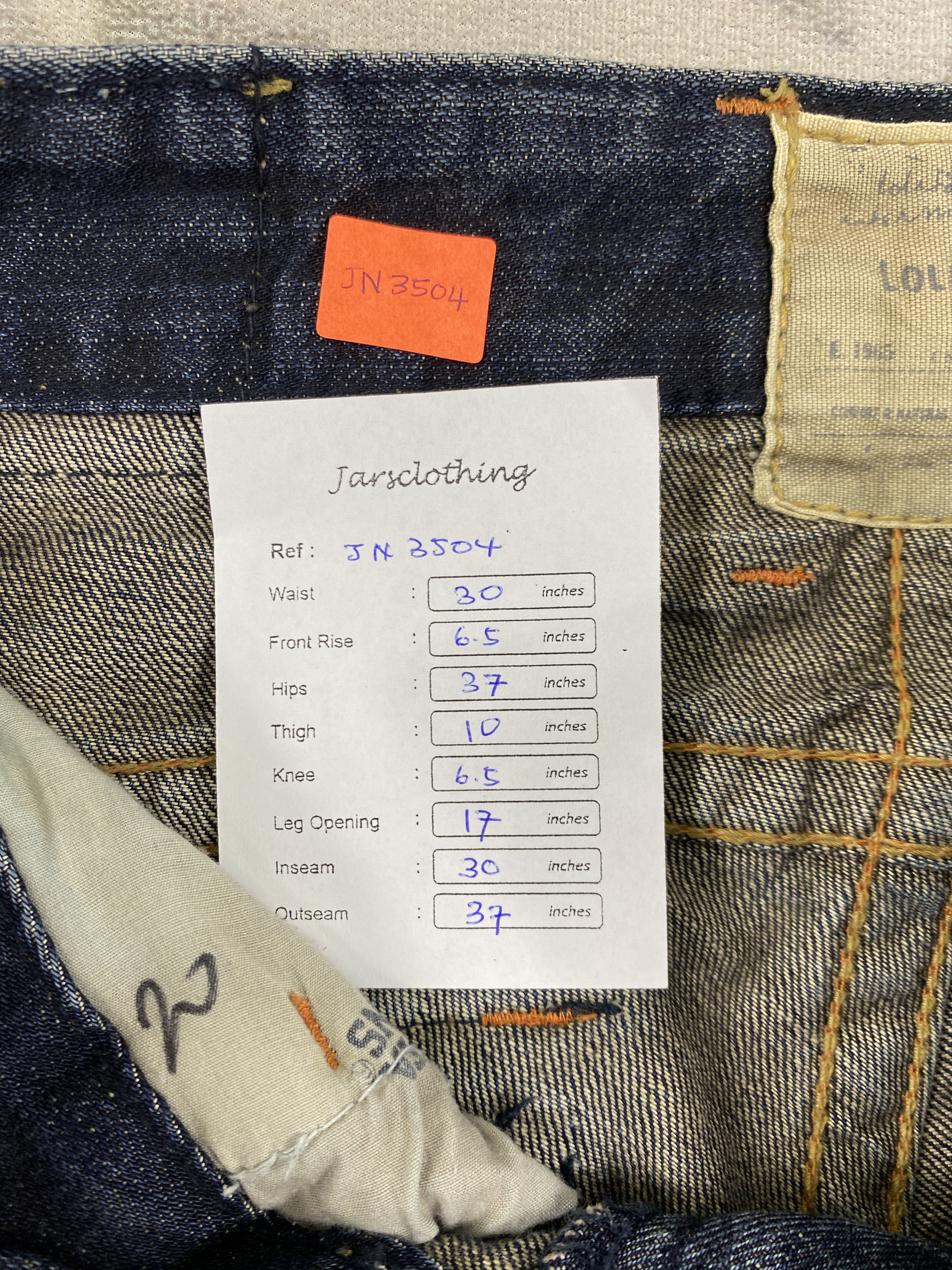 If Six Was Nine Vintage Lolita Low Rise Flare Jeans Denim JN3504 Size US 30 / EU 46 - 8 Thumbnail