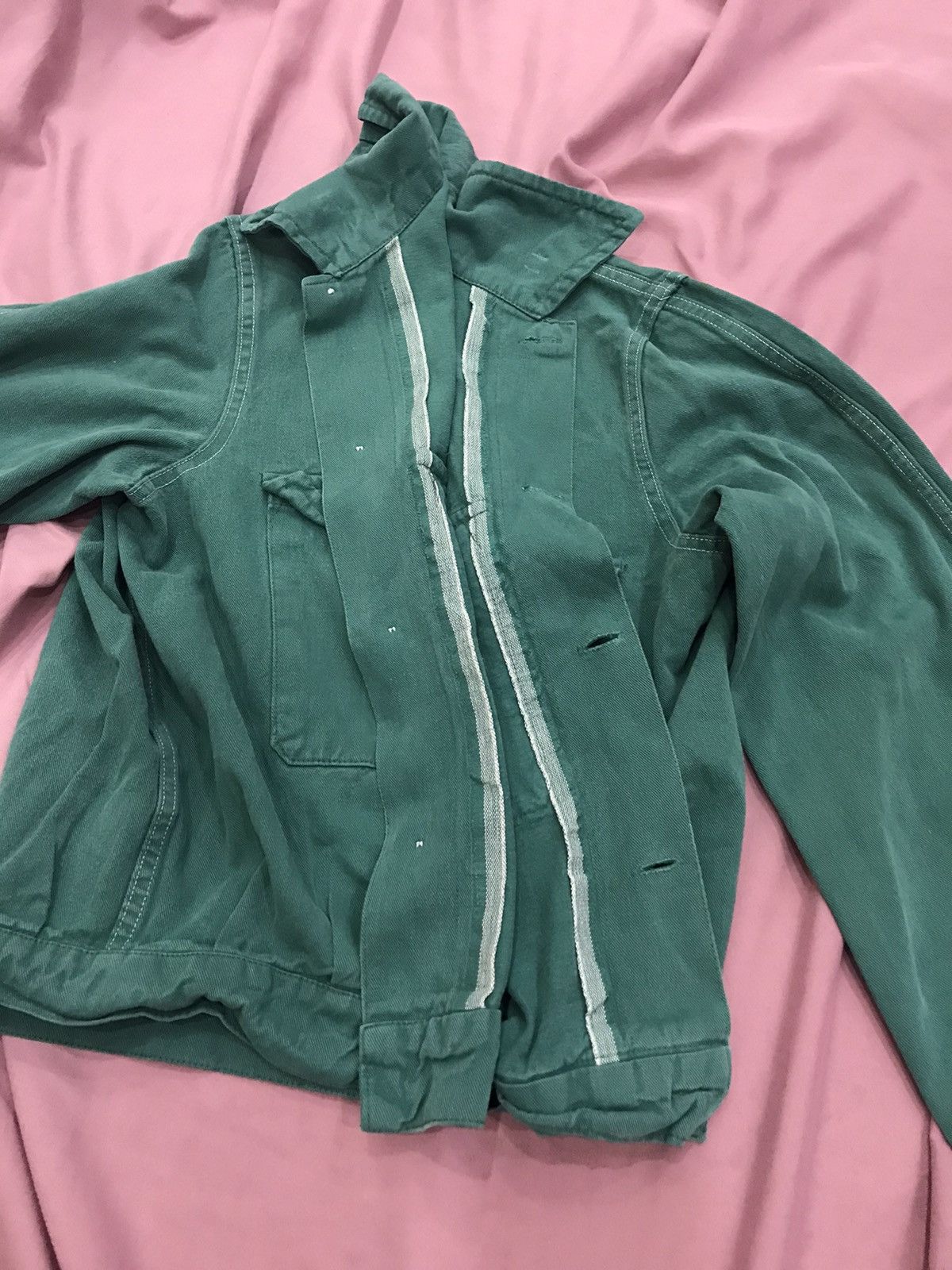 Self Edge SELVEDGE CROPPED CHORE JACKET, two huge pockets faded green Size US S / EU 44-46 / 1 - 2 Thumbnail