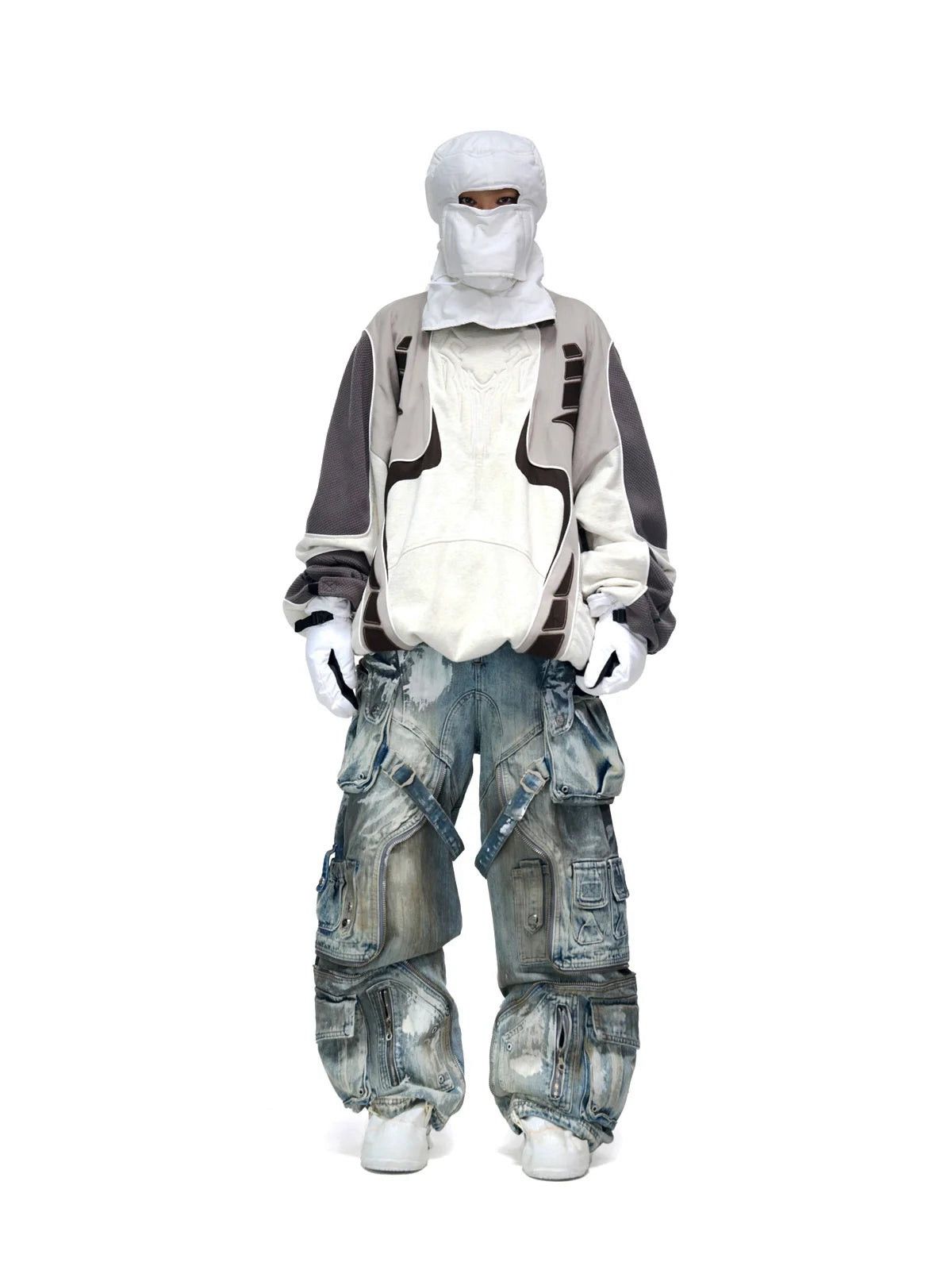 Other PERSONSOUL WHITE STAIN GRAFFITI CARGO PANTS Size US 32 / EU 48 - 5 Thumbnail