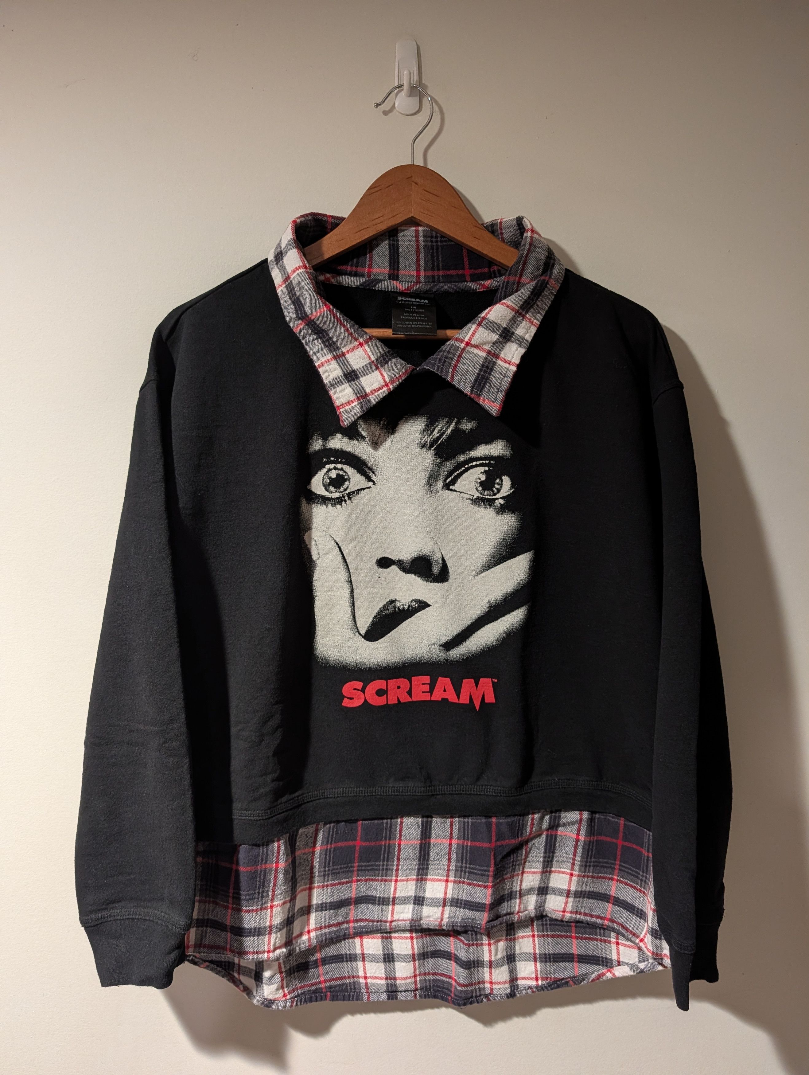 Expert Horror Scream Movie Ghostface Layered Sweatshirt Women Plaid Horror Size L / US 10 / IT 46 - 1 Thumbnail