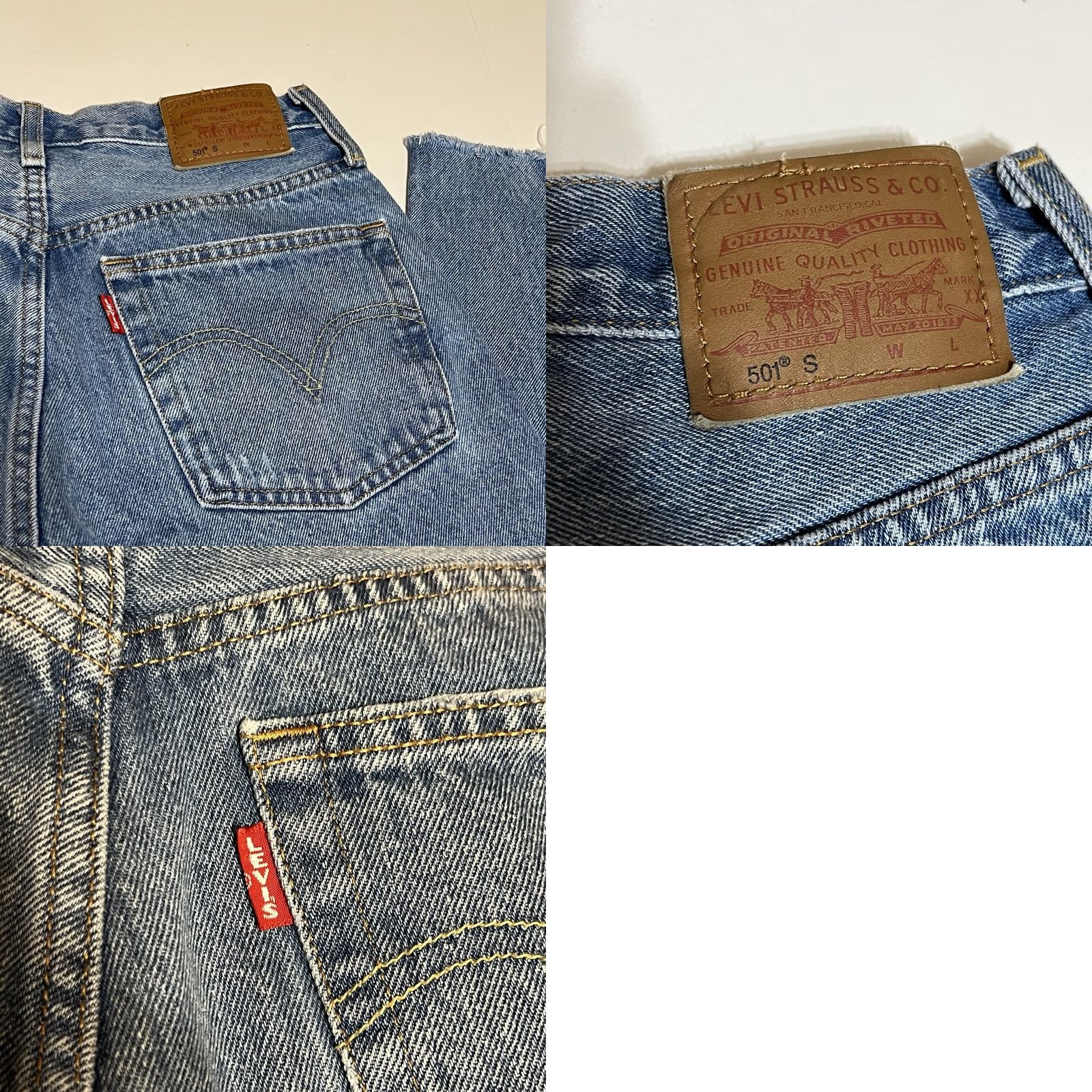 Levi's Levi's 501 Jeans Women Slim 26x26 Button Fly Distressed Cut Off 5-Pocket Denim Blue Size 26" / US 2 / IT 38 - 9 Thumbnail