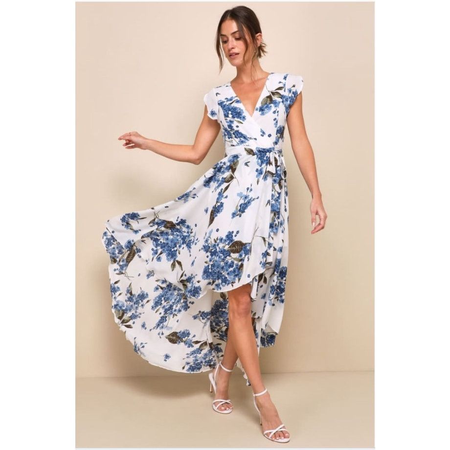 Lulus Lulus French Countryside Floral Print High-Low Dress Large Size L / US 10 / IT 46 - 1 Thumbnail