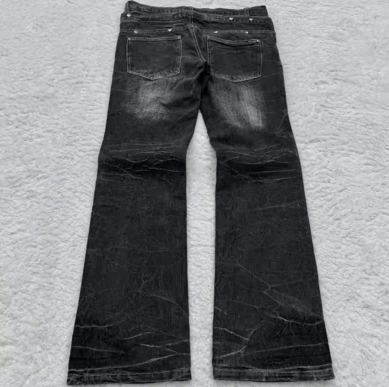 Jean Gothic Retro Micro Flared Double Waisted Lace Up Pants Size US 30 / EU 46 - 4 Thumbnail