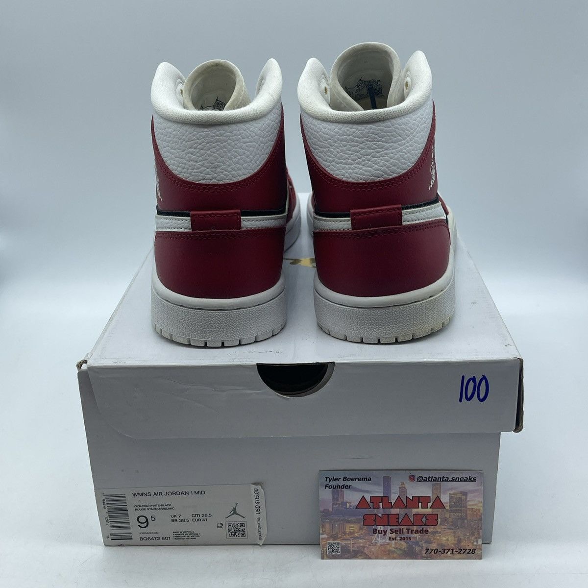 Jordan Brand Air Jordan 1 mid gym red black Size US 9.5 / IT 39.5 - 3 Thumbnail