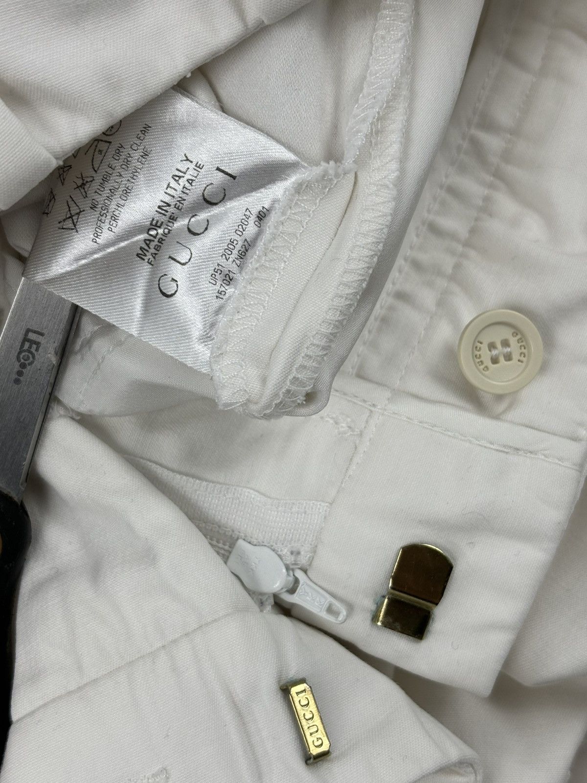 Gucci Rare Y2K TOM FORD Era Archive ITALY Off-White Straight Zip Pocket Pants Trousers Size 27" / US 4 / IT 40 - 16 Thumbnail