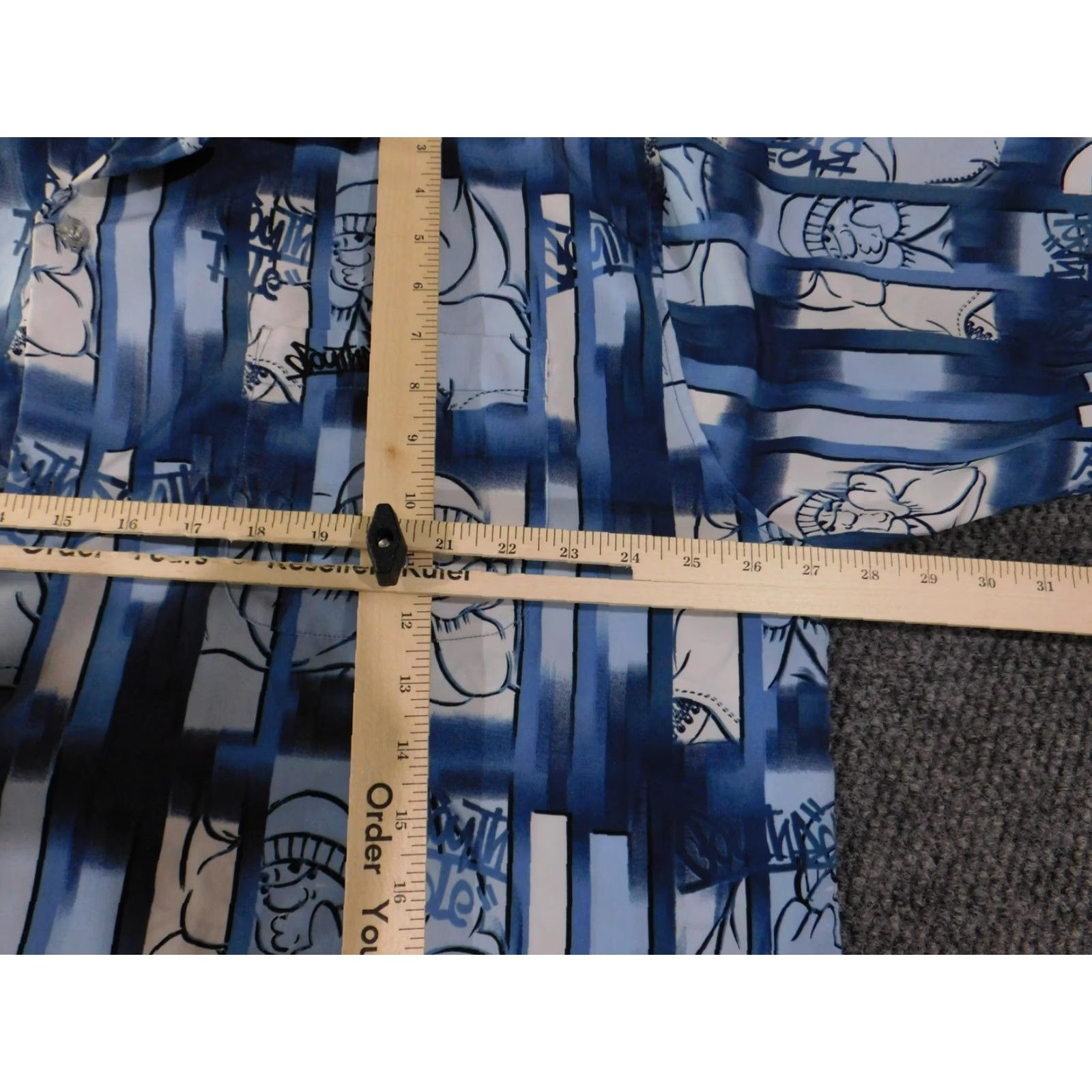 Southpole Southpole Shirt Mens 2XL Blue Graffiti Graphic Over Print Button Up Hip Hop Size US XXL / EU 58 / 5 - 7 Thumbnail