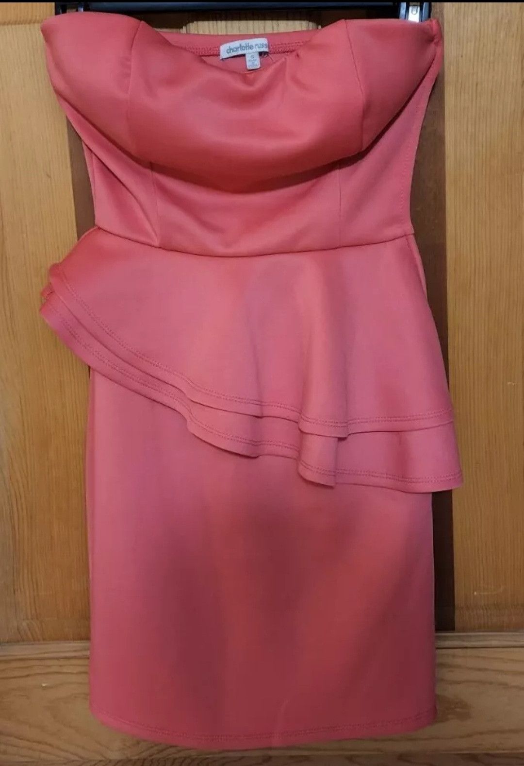 Other NWT Charlotte Russe Coral Sweetheart Peplum Dress Size Small Size S / US 4 / IT 40 - 1 Thumbnail