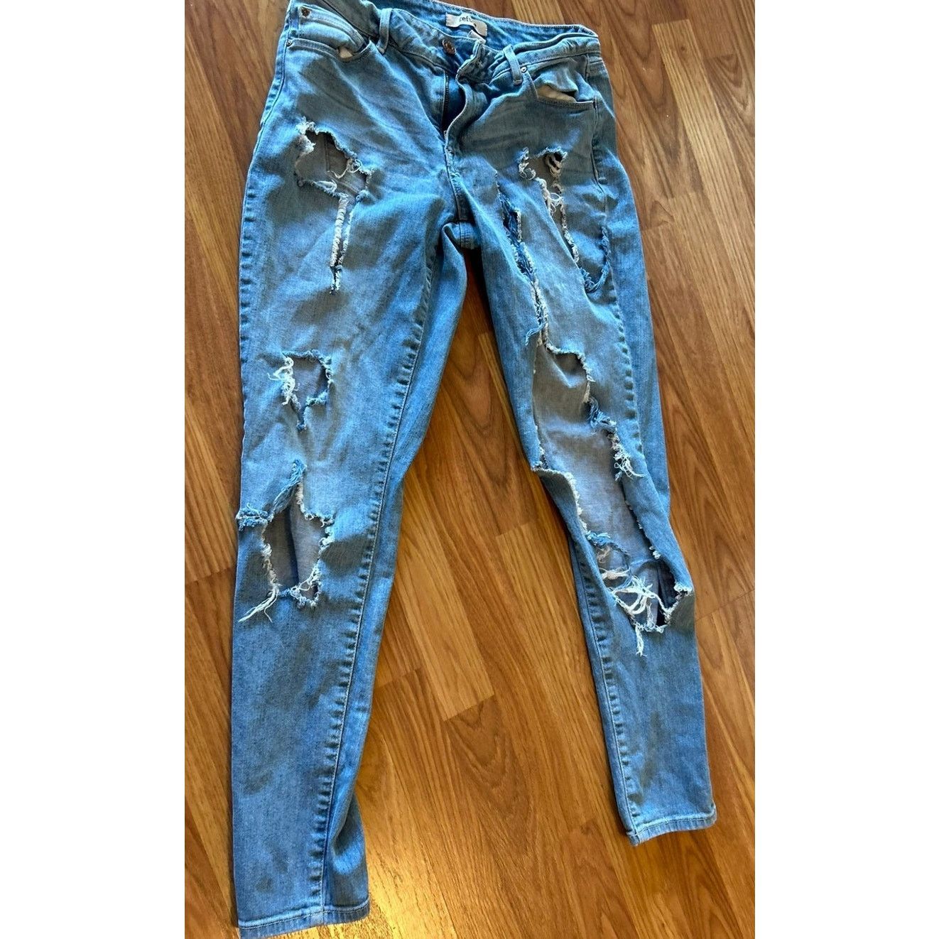 Vintage Refuge Distressed Blue Jeans - Size 8 - Excellent Condition! Size 30" / US 8 / IT 44 - 2 Thumbnail