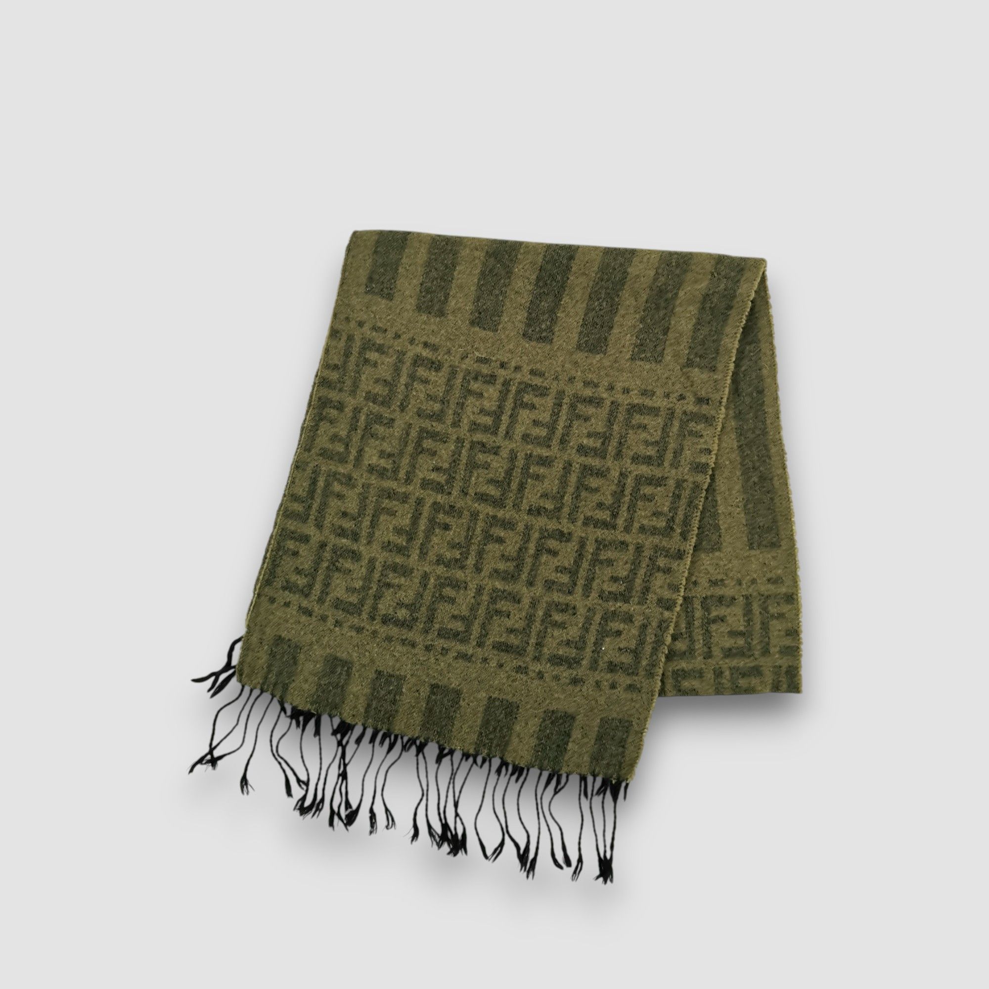 Fendi Vintage FENDI Scarf Fendi Zucca Monogram Wool Scarves Size ONE SIZE - 3 Thumbnail
