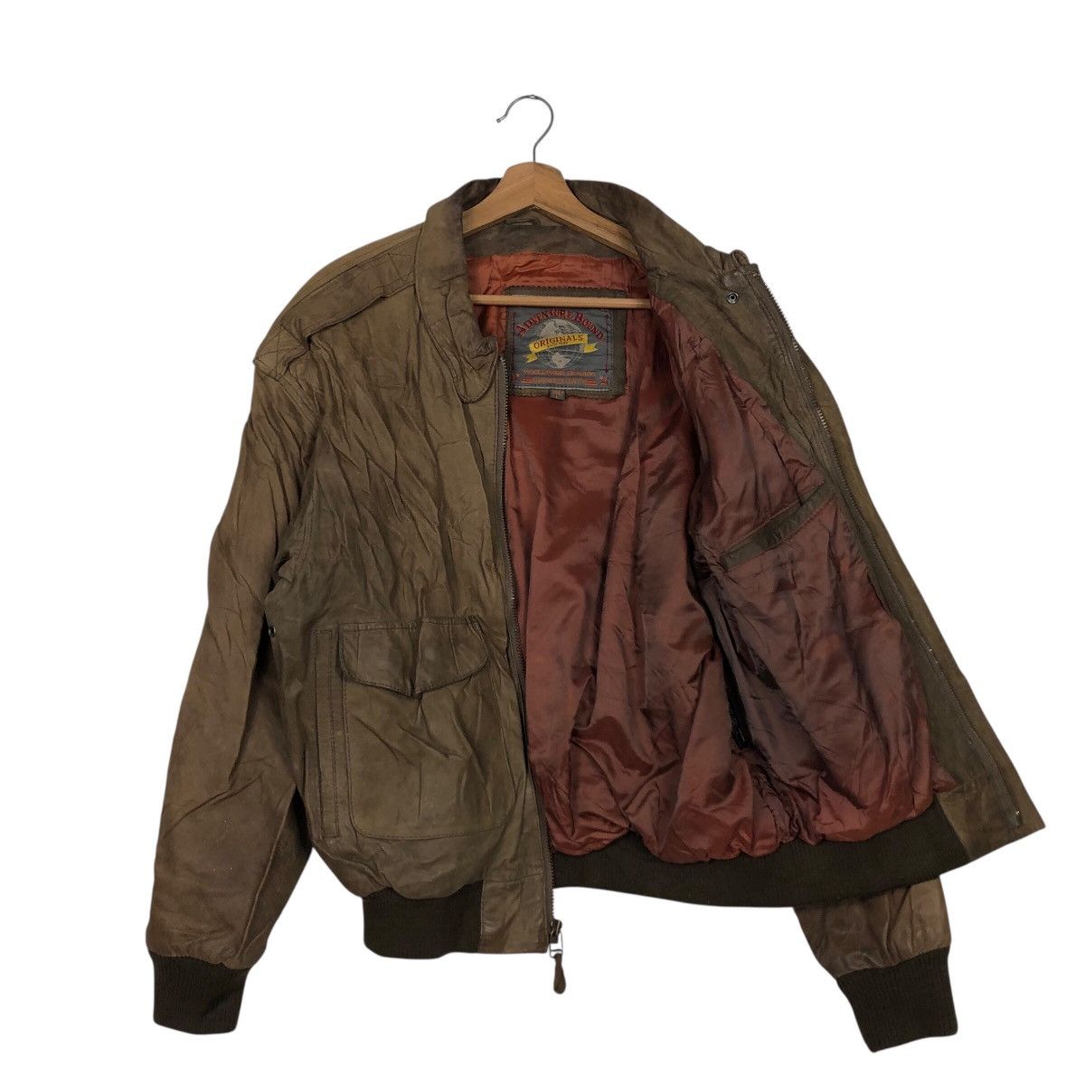 Japanese Brand 📌Vintage Bomber Leather Jacket Fly Adventure Bound Size US L / EU 52-54 / 3 - 12 Thumbnail
