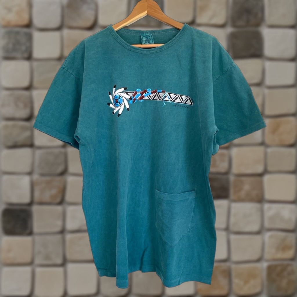 Vintage VINTAGE Women’s Alore USA Arizona Pocket Tee Tunic One Size Green 90s Oversized T-Shirt Women Size ONE SIZE - 1 Thumbnail