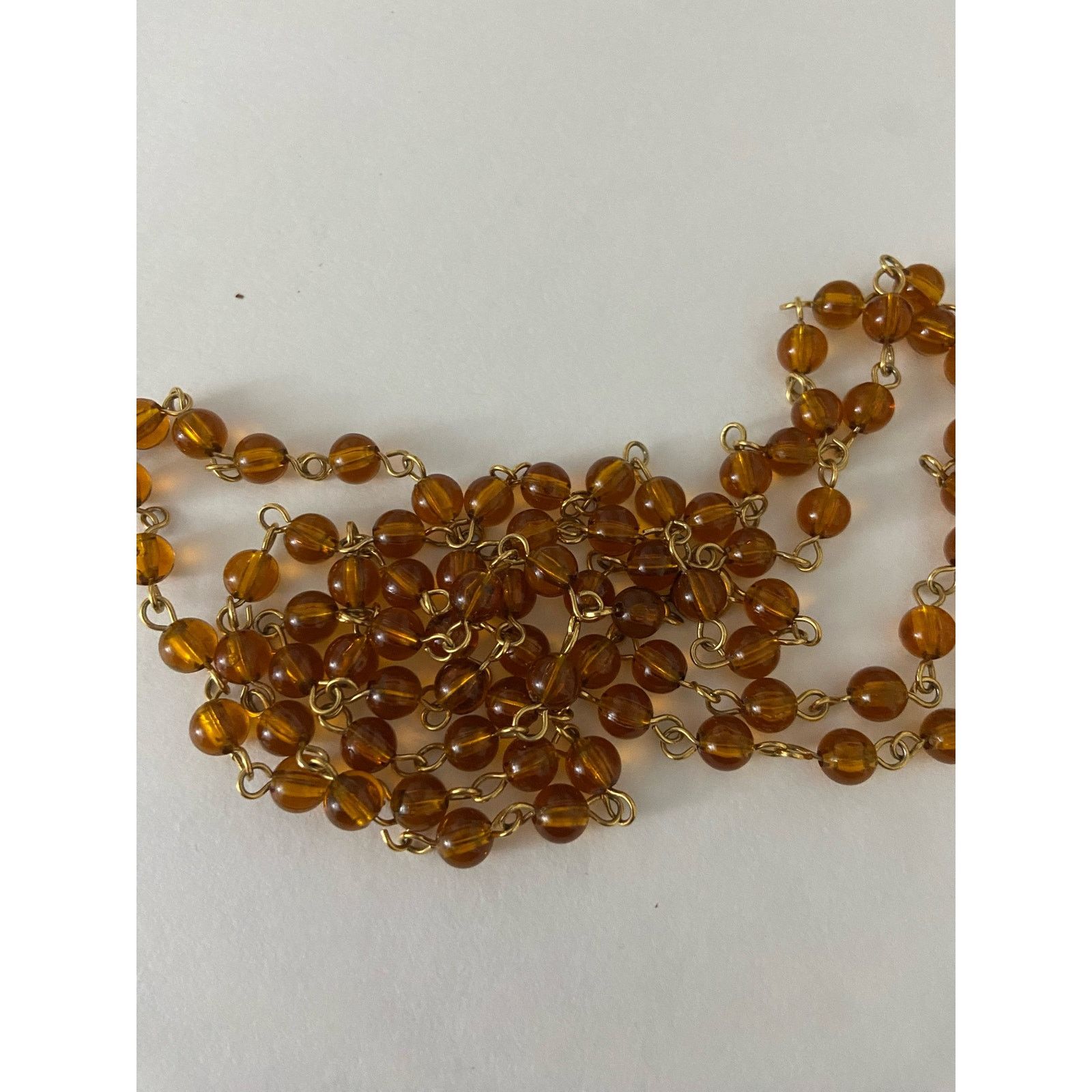 Vintage Vintage orange bead necklace gold tone Size ONE SIZE - 4 Thumbnail