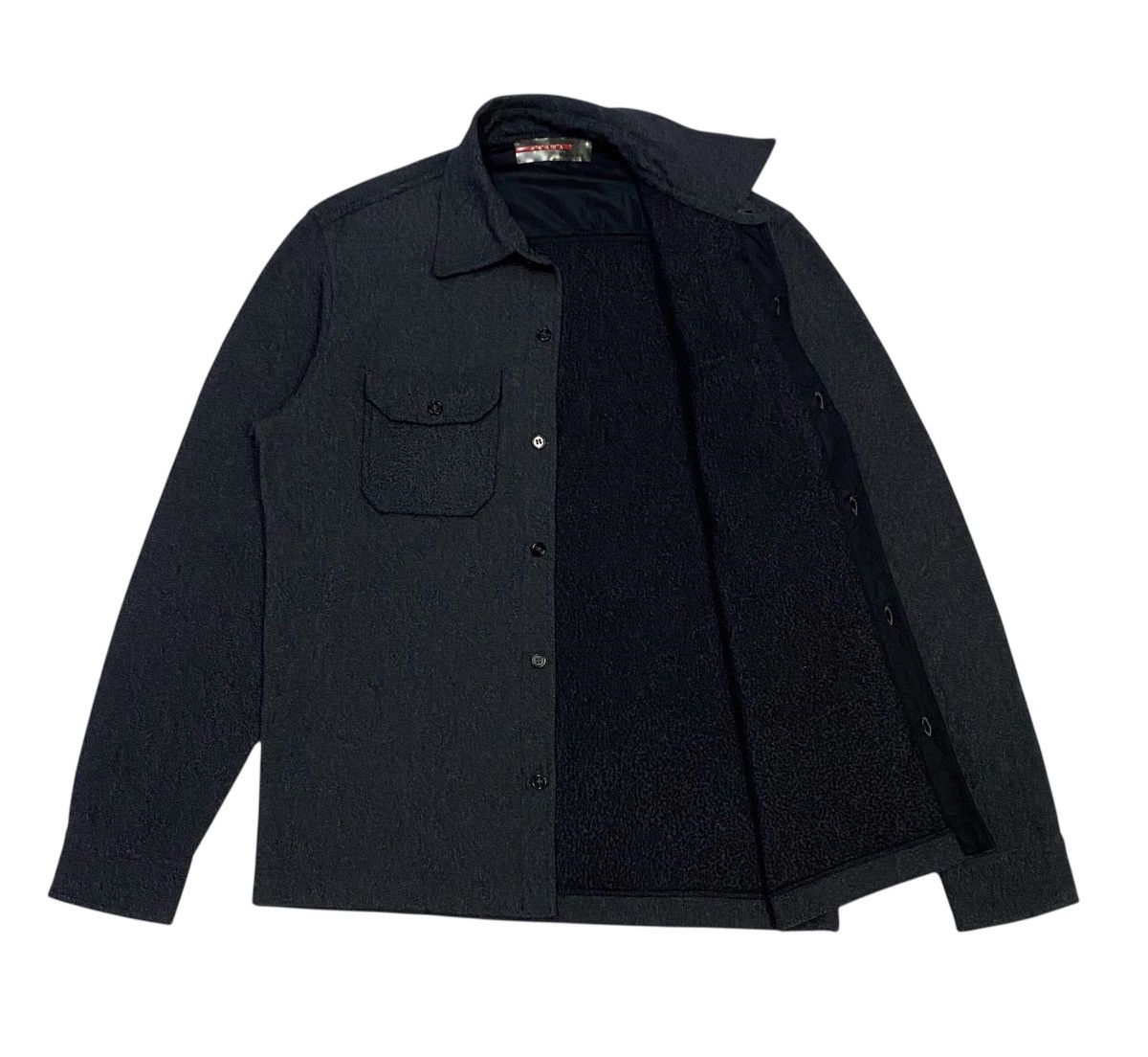 Prada Vintage Prada Fleece Double Pocket Button Ups Shirt Size US L / EU 52-54 / 3 - 4 Thumbnail