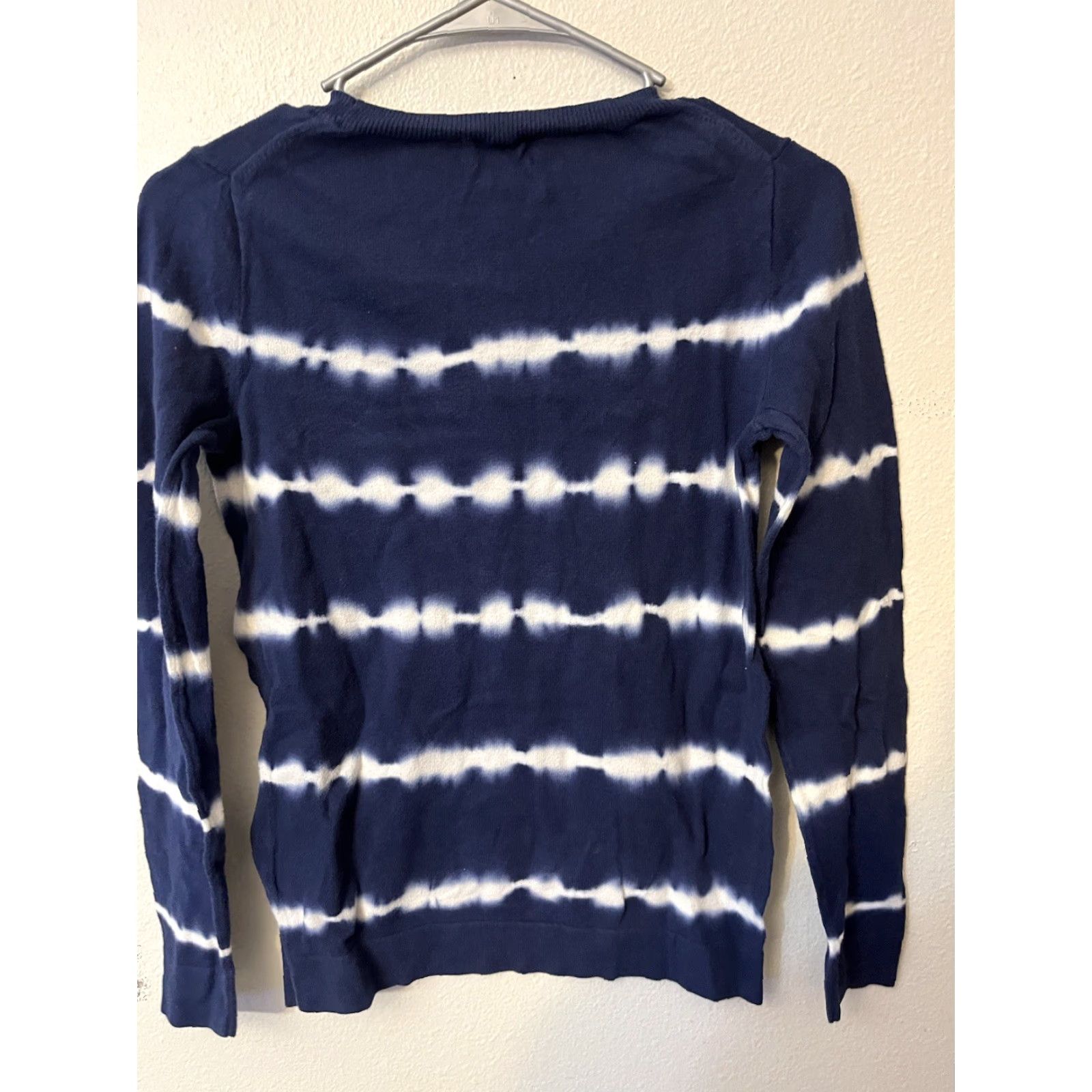 J.Crew J.CREW Womens Tie Dye Sweater Pullover Long Sleeve XS Navy Blue Lightweight Casual Size XS / US 0-2 / IT 36-38 - 3 Thumbnail