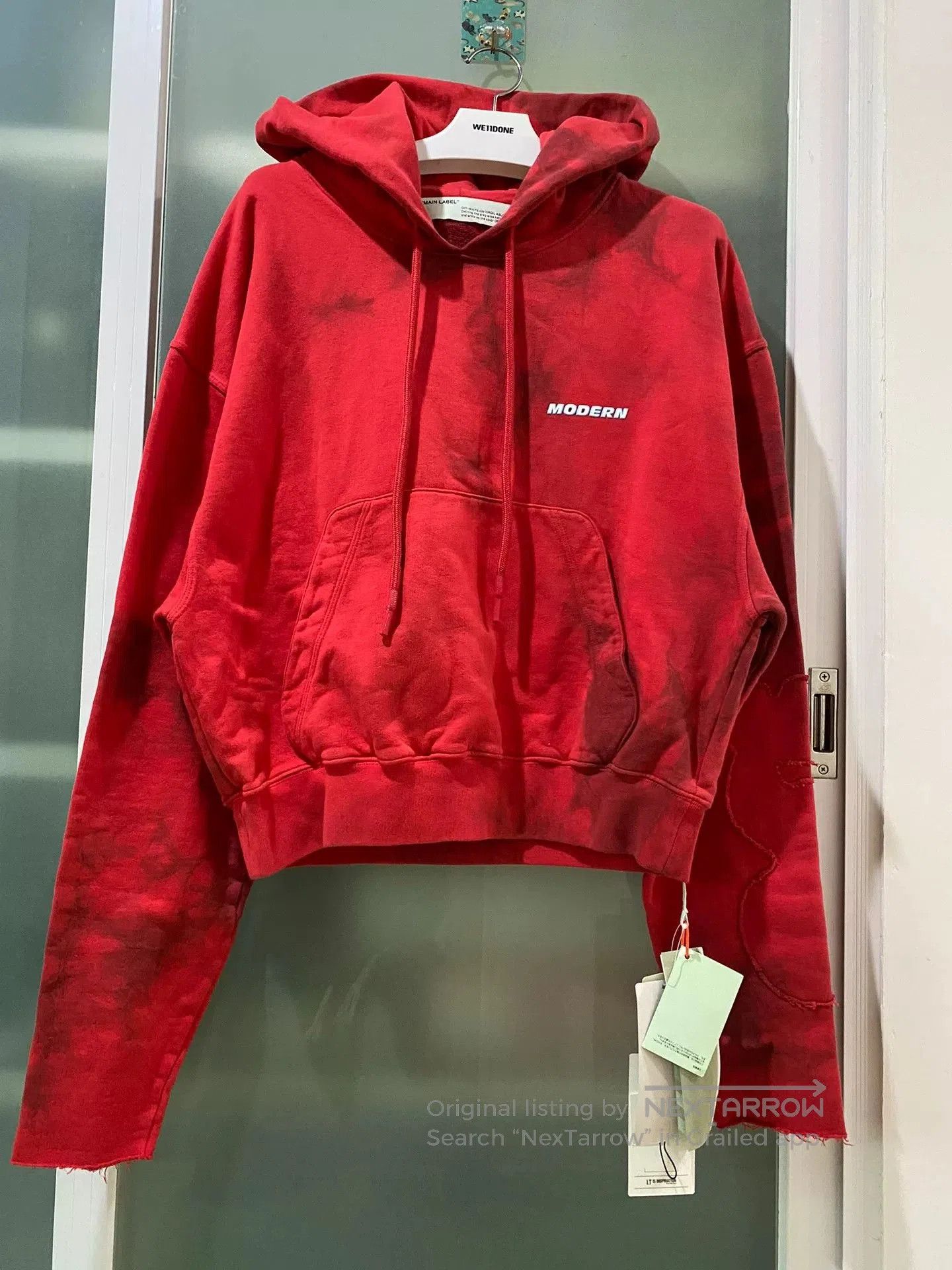 Off-White red tie-dye hooded sweatshirt with tags. Size US S / EU 44-46 / 1 - 1 Thumbnail