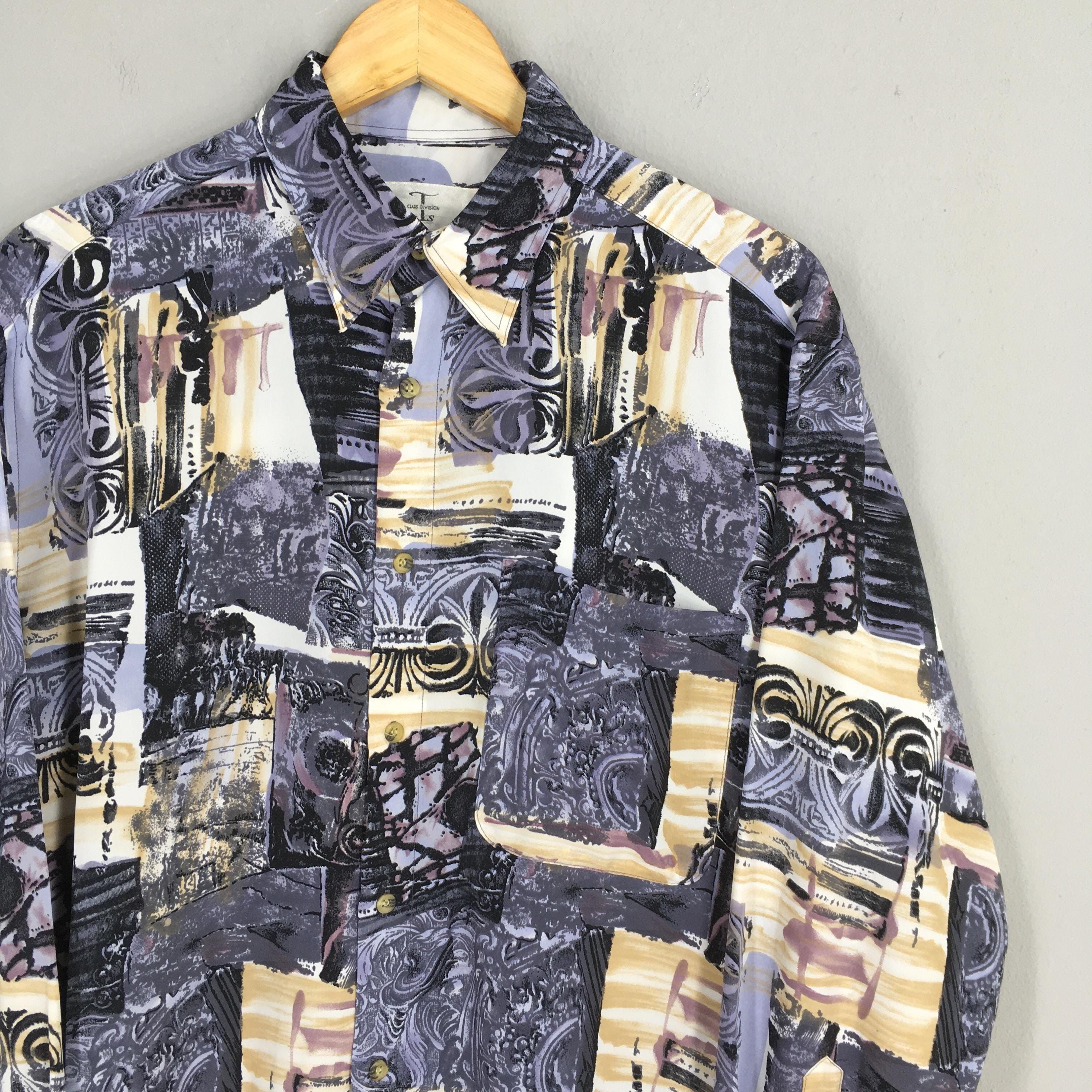 Other Vintage 90's Baroque Abstract Casual Shirt Medium Size US M / EU 48-50 / 2 - 2 Thumbnail