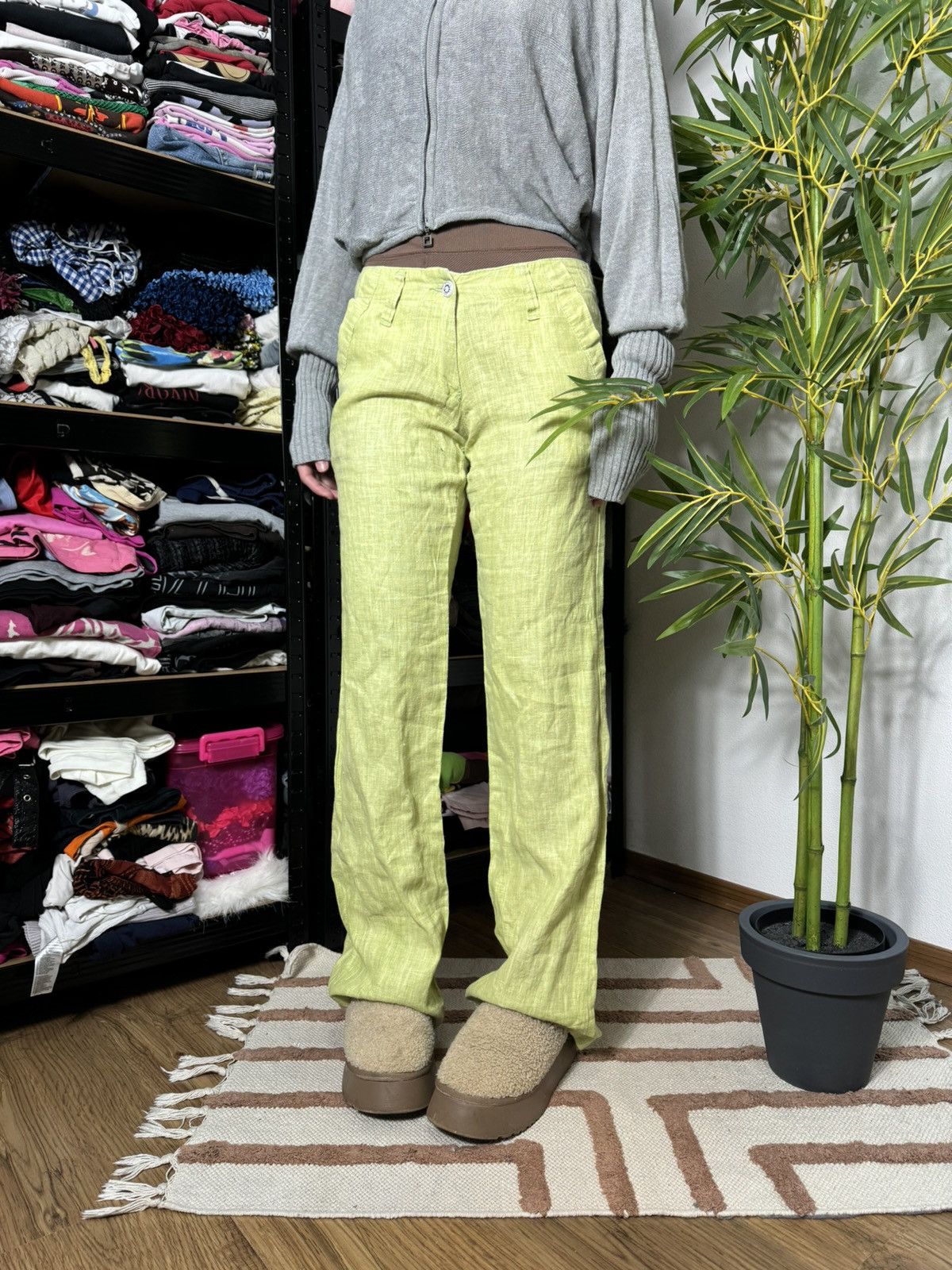 Miss Sixty VINTAGE MISS SIXTY LINEN STRAIGHT MID RISE TROUSERS Size 27" / US 4 / IT 40 - 2 Thumbnail