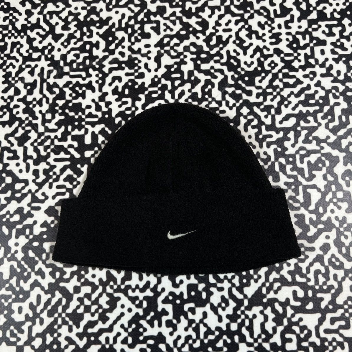Nike Vintage 90s Nike Swoosh Logo Fleece Winter Hat Retro Style Size ONE SIZE - 1 Thumbnail