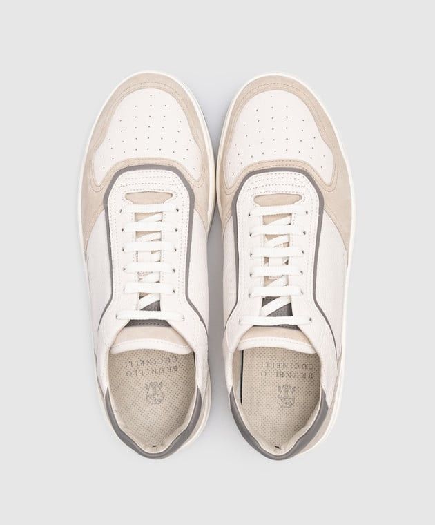 Brunello Cucinelli o1w1db10725 Leather Sneakers With Logo in White Size US 6.5 / EU 39-40 - 2 Thumbnail