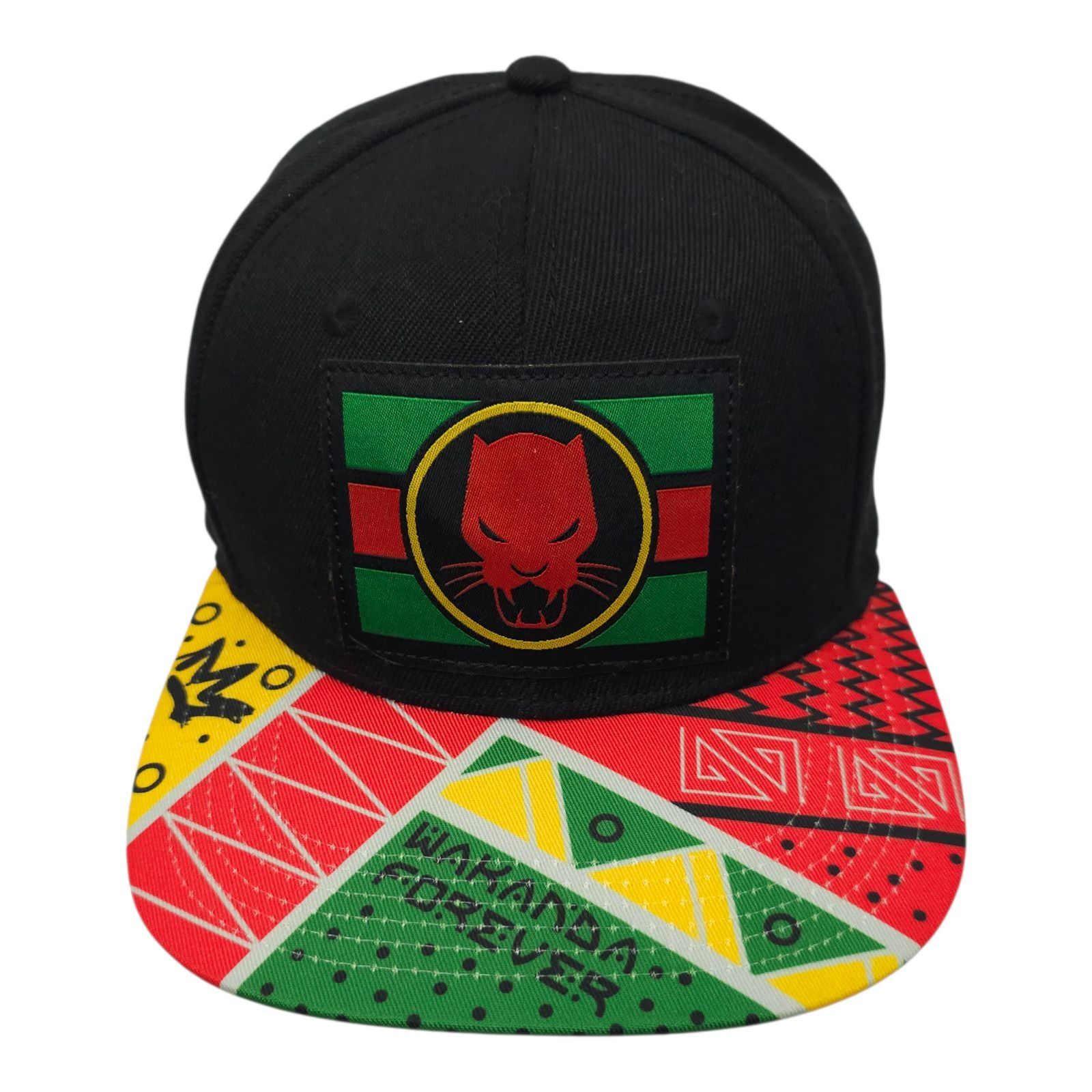 Marvel Comics Wakanda Forever Black Panther Mesh Snapback Cap Flat Brim Size ONE SIZE - 1 Thumbnail