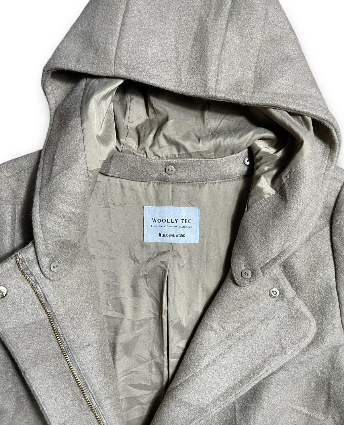 Global Work × Japanese Brand × Le Grande Bleu (L.G.B.) 🧶WOOLY-TECH JACKET 🧥 GLOBAL WORK HOODED COAT Size US M / EU 48-50 / 2 - 3 Thumbnail