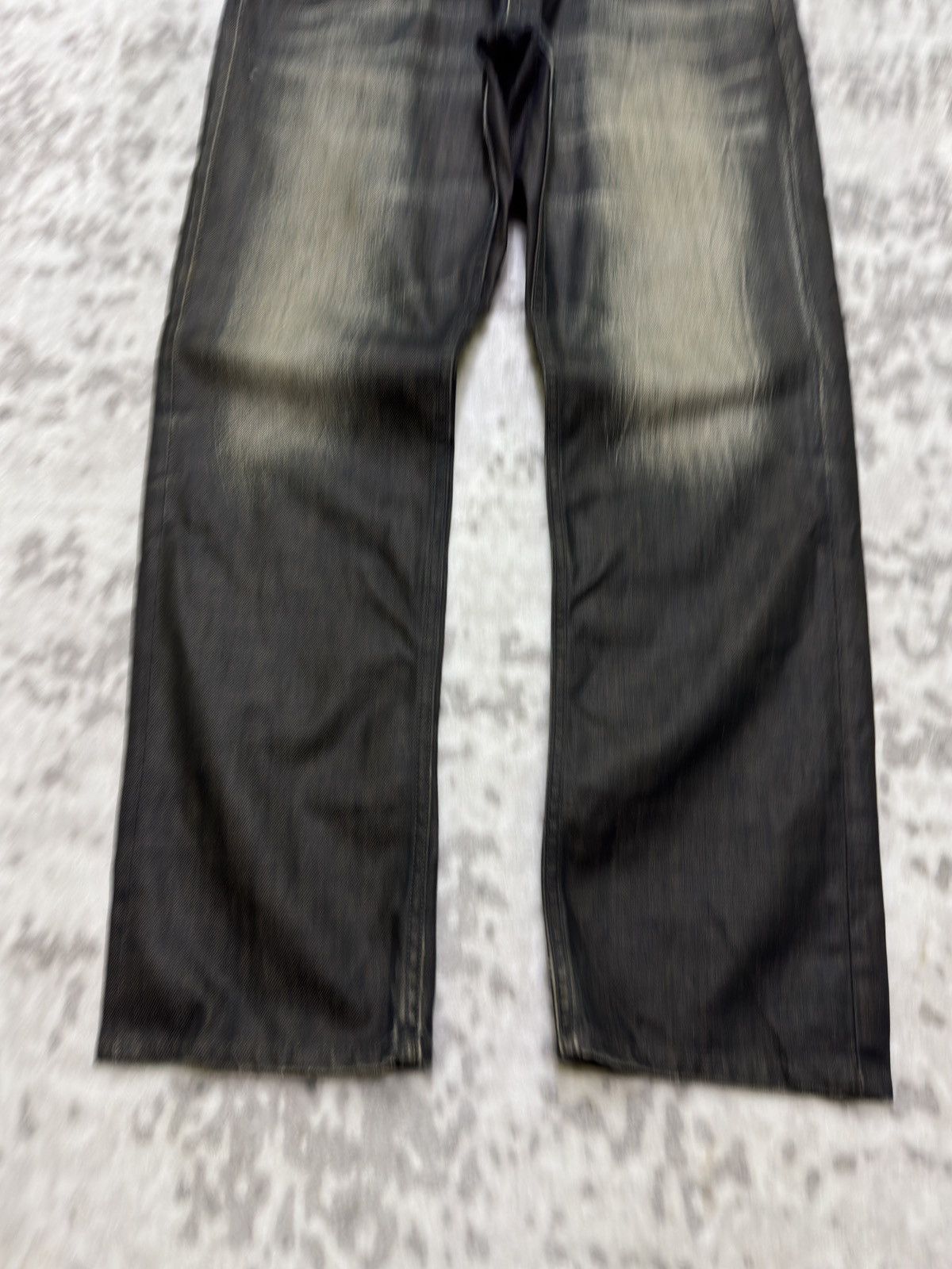 Japanese Brand Vintage Back Number Waxed Coated Clawmark Denim Jeans Size US 30 / EU 46 - 6 Thumbnail