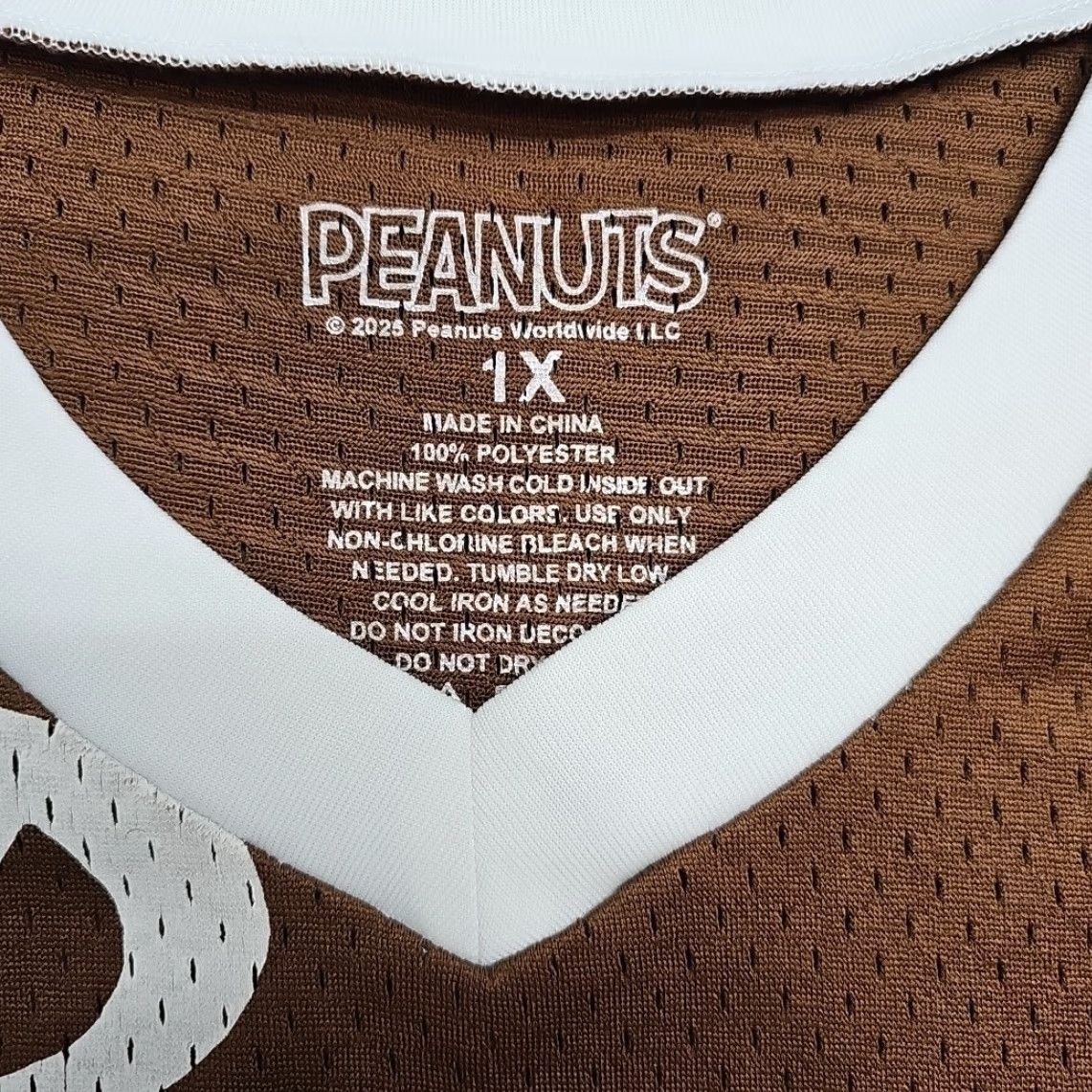 Vintage Hybrid Apparel Peanuts Snoopy Joe Cool #50 Football Jersey T-Shirt Adult 2XL Brown Short Sleeve Mens NFL Cartoon Sports Jerseys Size US XXL / EU 58 / 5 - 6 Thumbnail