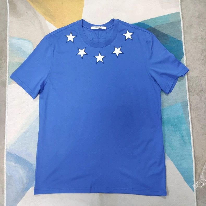 Givenchy Givenchy Flock Collar Starry Blue Short Sleeve T-Shirt Size US L / EU 52-54 / 3 - 1 Thumbnail