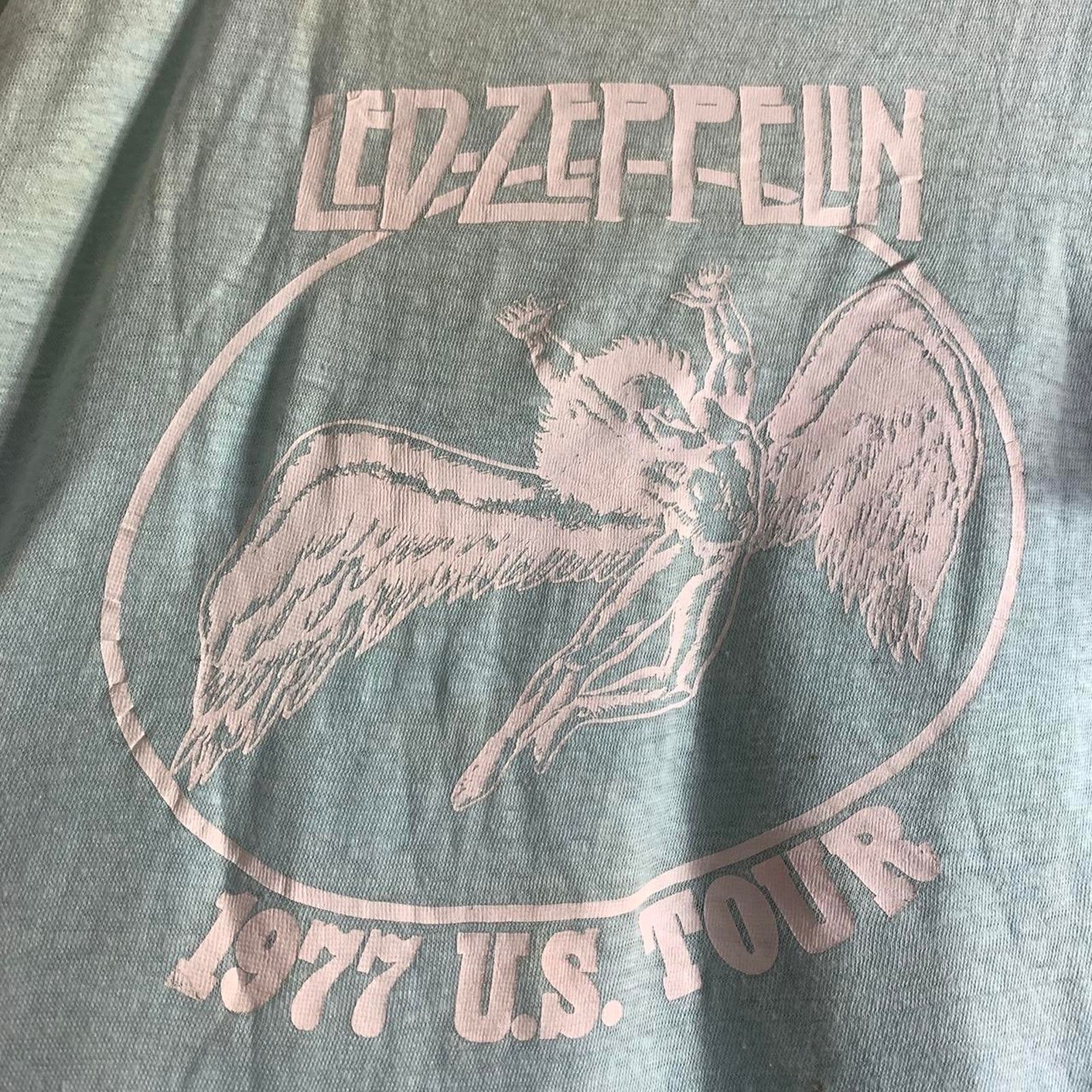 Vintage 1977 LED ZEPPELIN US Tour SWAN SONG double sided tee shirt Size US XL / EU 56 / 4 - 7 Thumbnail