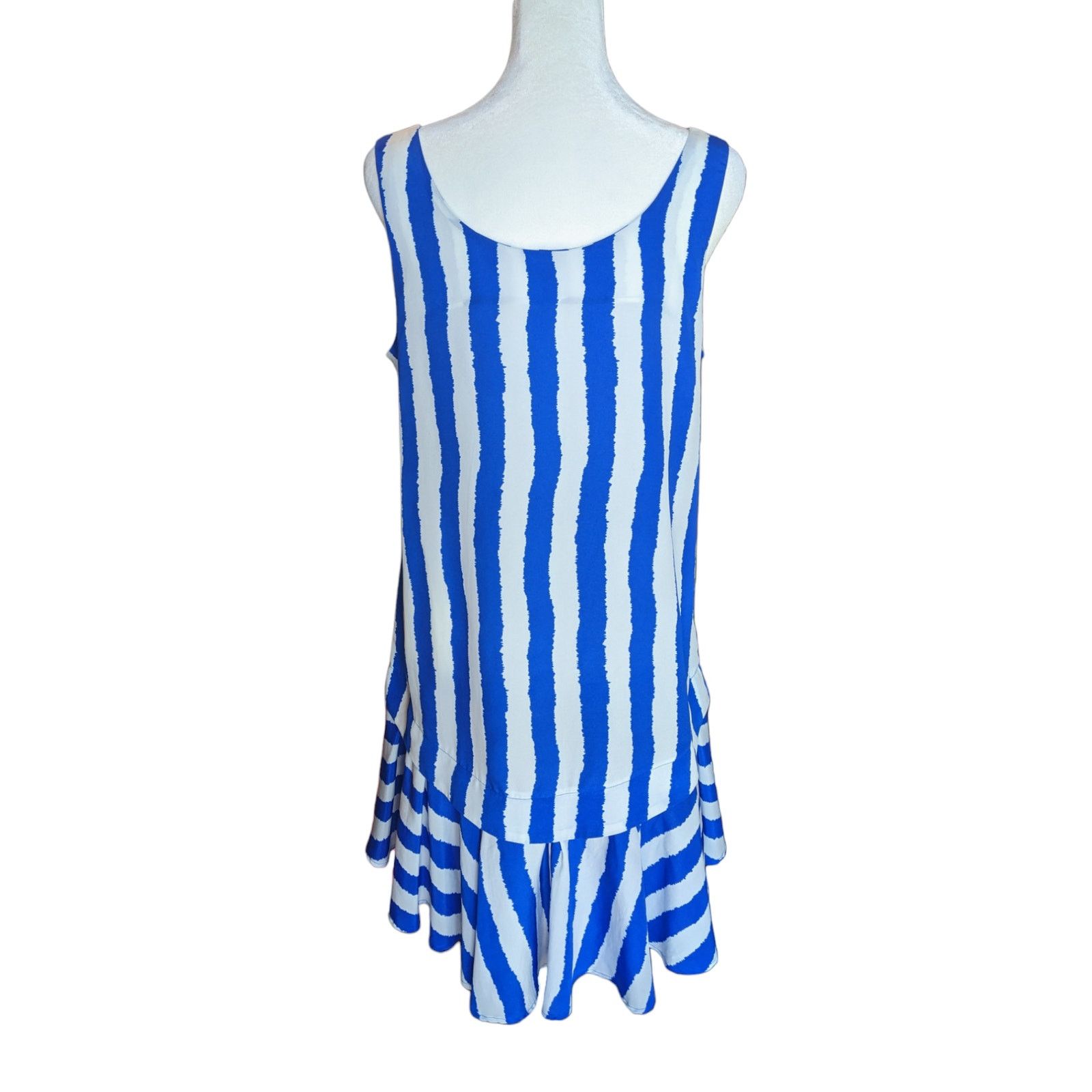 Anthropologie Anthropologie TYLHO Blue Striped Handkerchief Dress Small Size S / US 4 / IT 40 - 4 Thumbnail