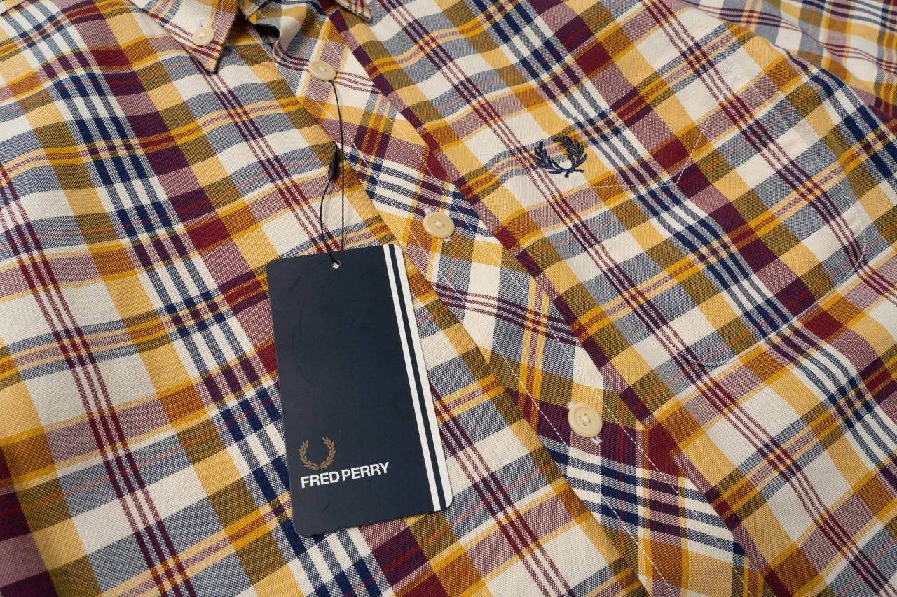 Fred Perry 🔵 FRED PERRY Short Sleeve Cotton Madras Check Shirt Size US XS / EU 42 / 0 - 6 Thumbnail