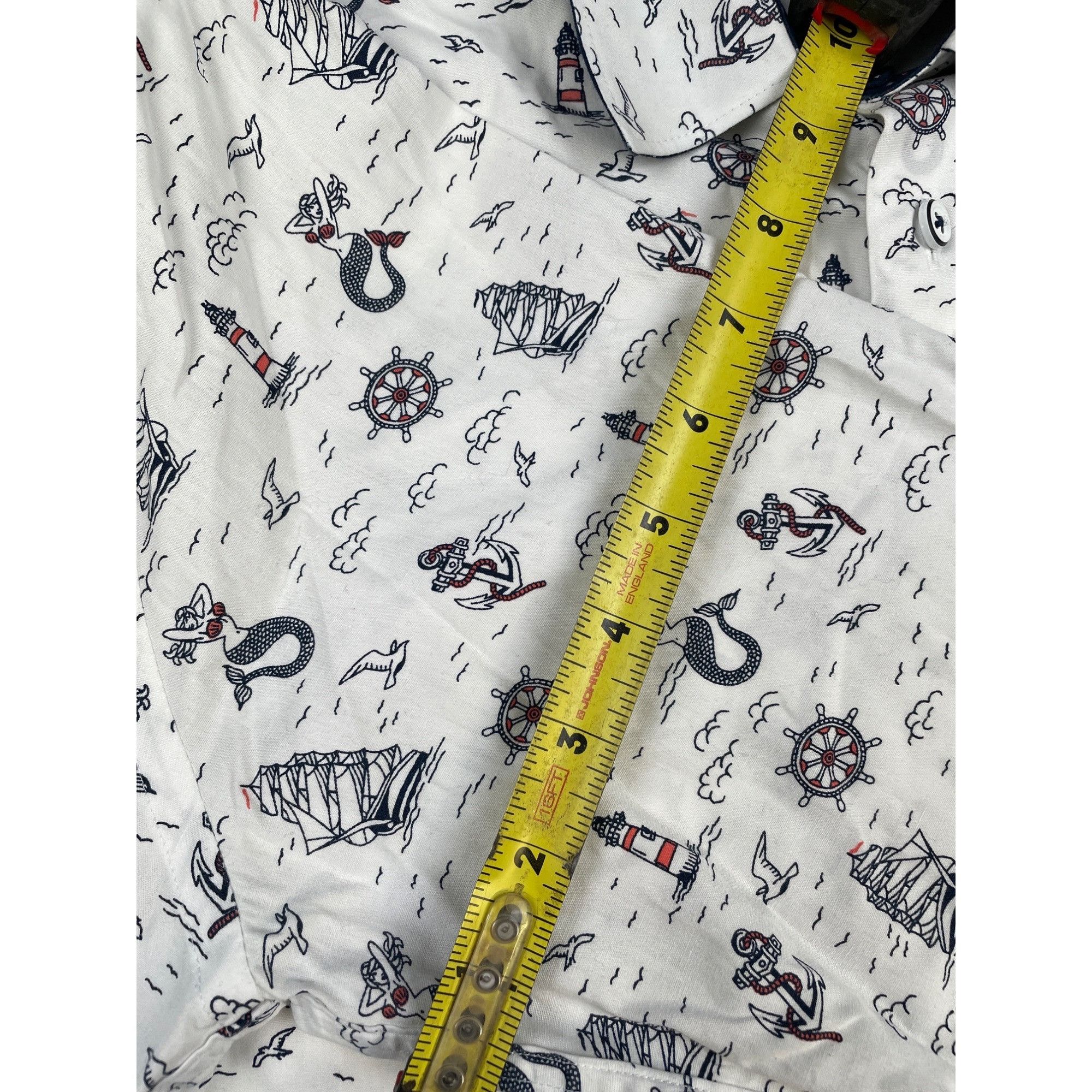 Express Express Men's White Nautical Button up Shirt Long Sleeves Si Size US M / EU 48-50 / 2 - 8 Thumbnail