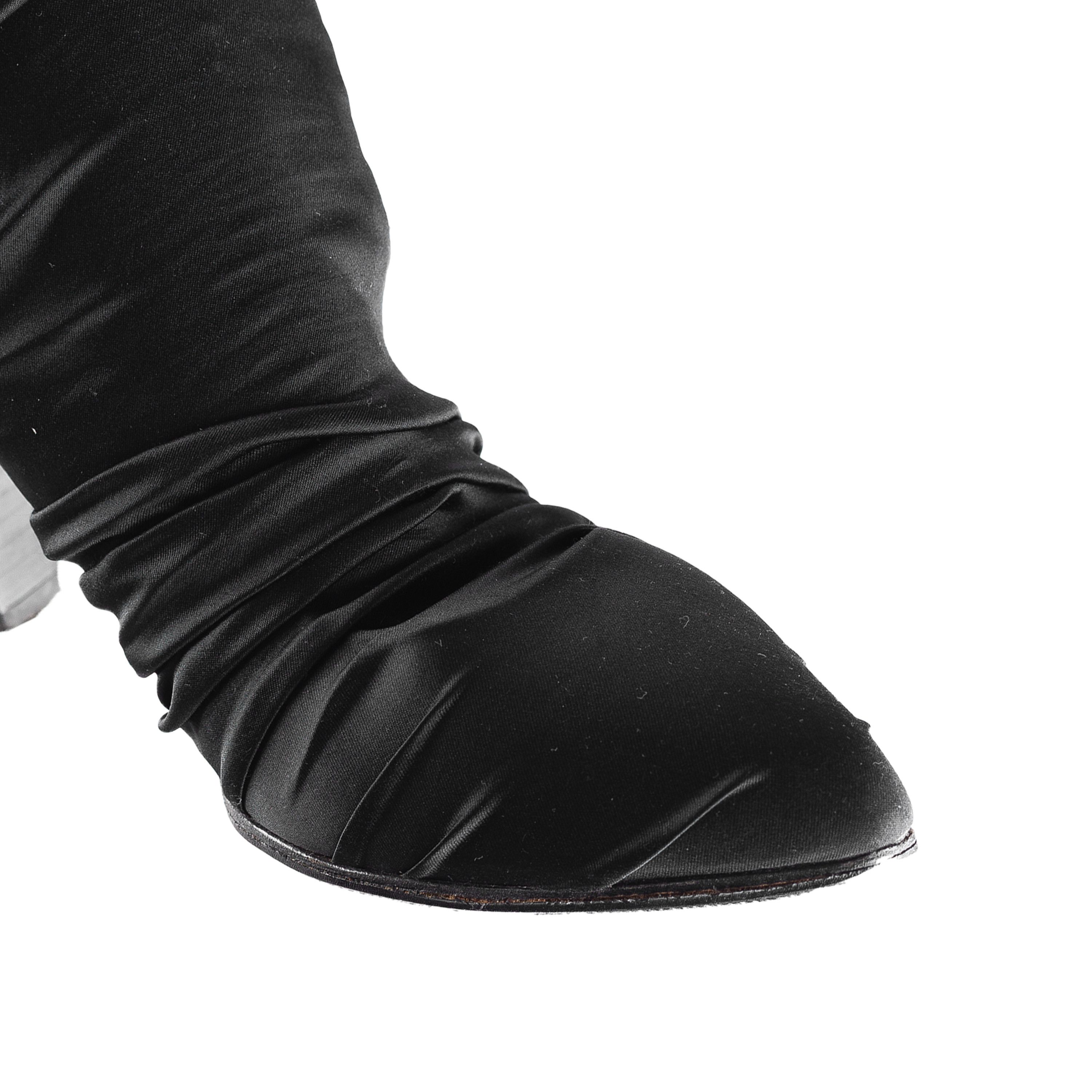 Dolce & Gabbana Dolce & Gabbana Vintage Black High-Stock Stretch Silk Boots Size US 6 / IT 36 - 7 Thumbnail