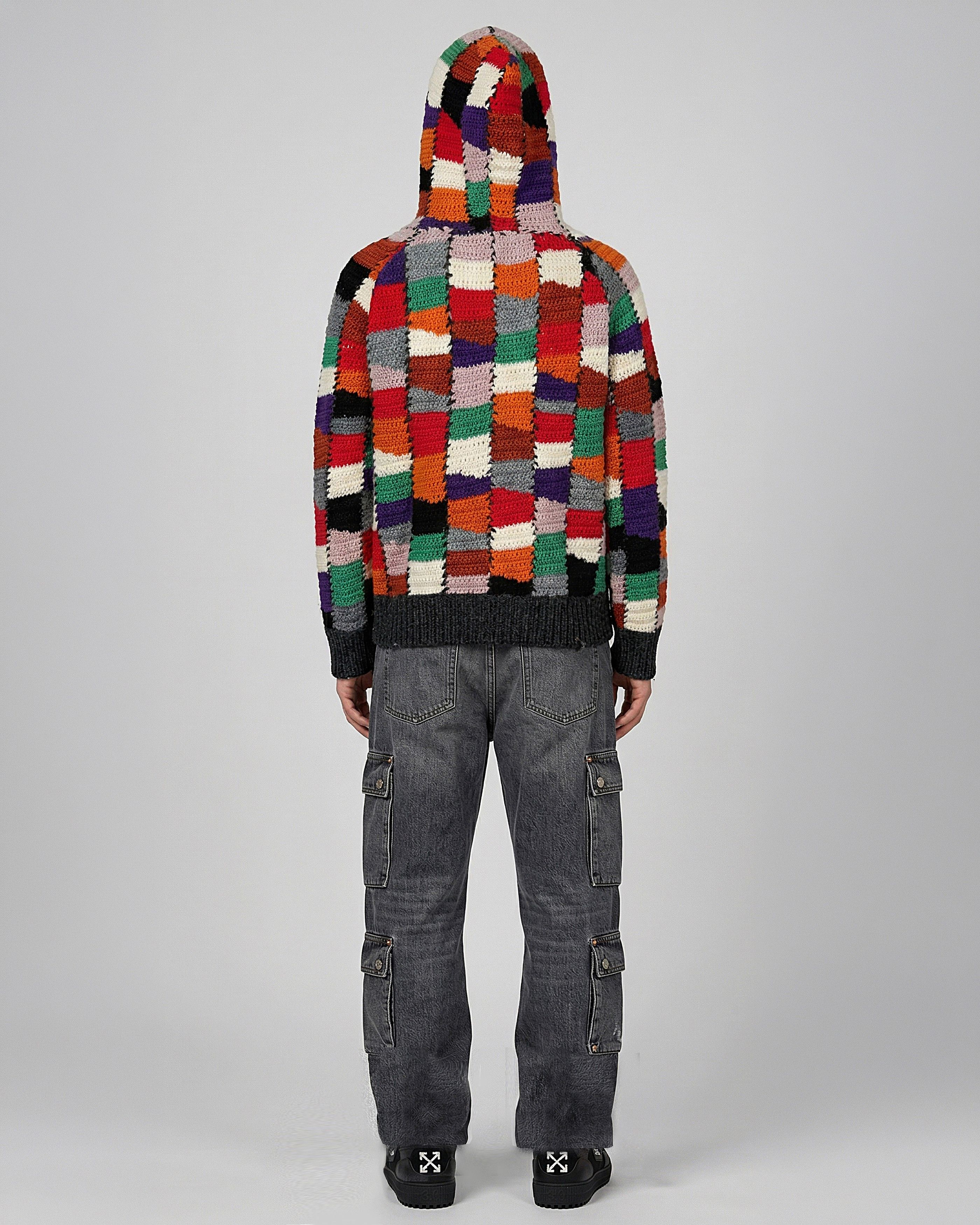 Marni Handmade Crochet Wool Block Patchwork Hoodie Size US M / EU 48-50 / 2 - 18 Thumbnail