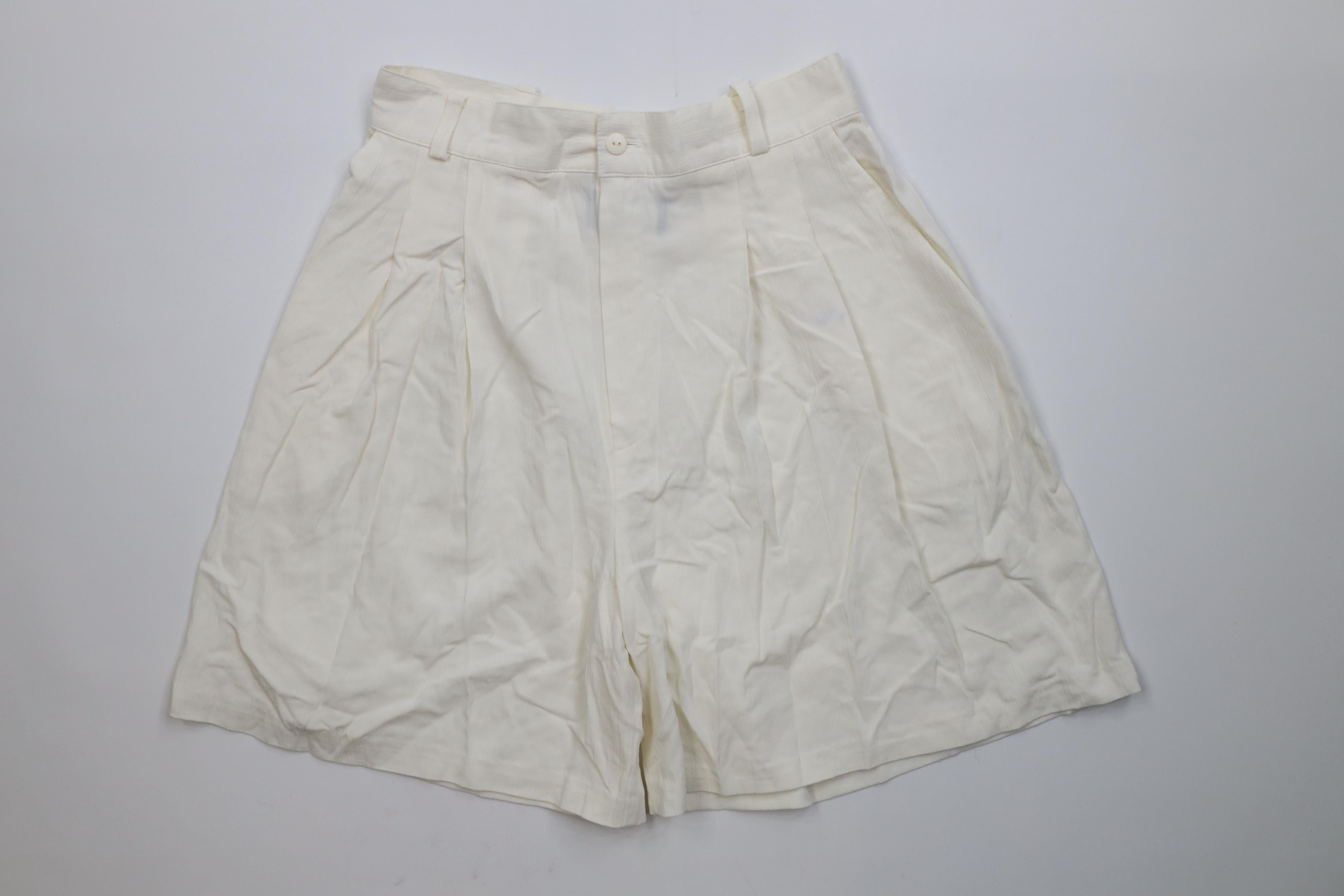 Vintage Vtg 90s Streetwear Gabardine Baggy Chino Shorts Cream USA Size 32" / US 10 / IT 46 - 1 Thumbnail