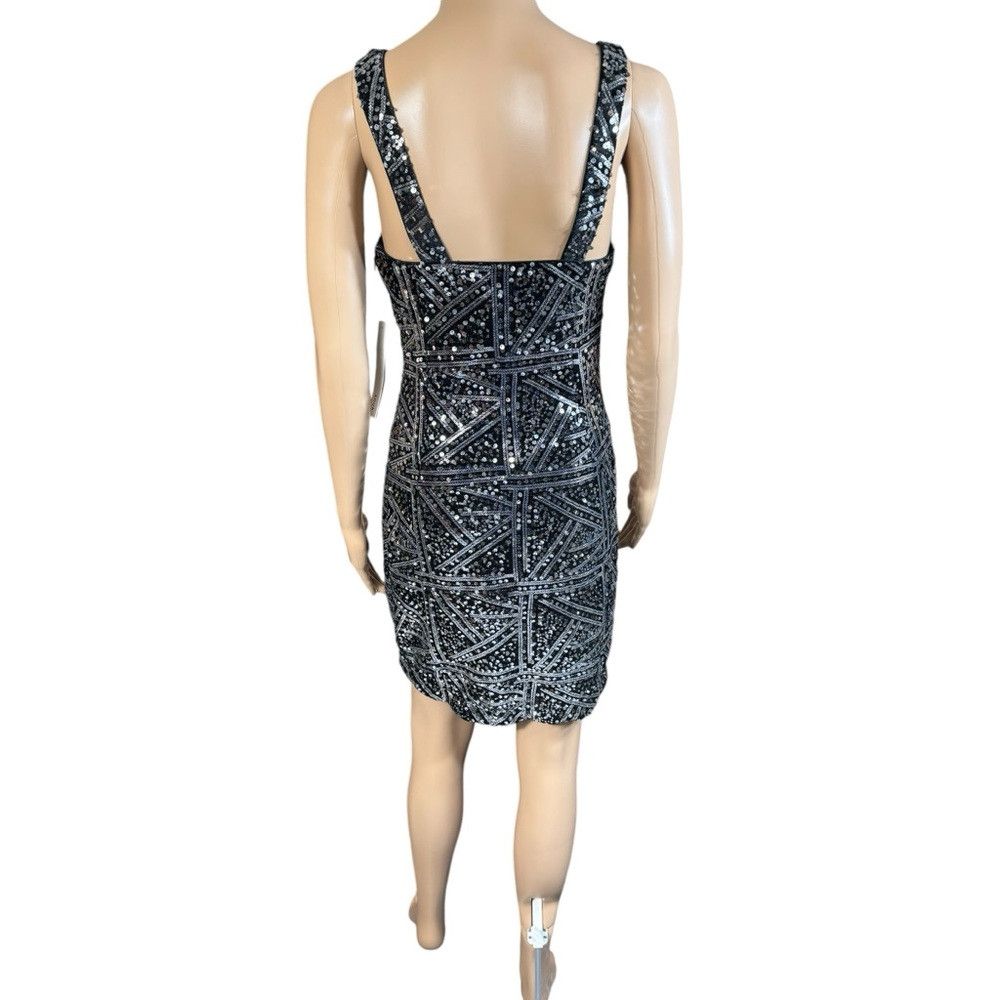 Other NWT New $118 Aqua Geo Metallic Sequin Mini Dress Size M Size M / US 6-8 / IT 42-44 - 4 Thumbnail