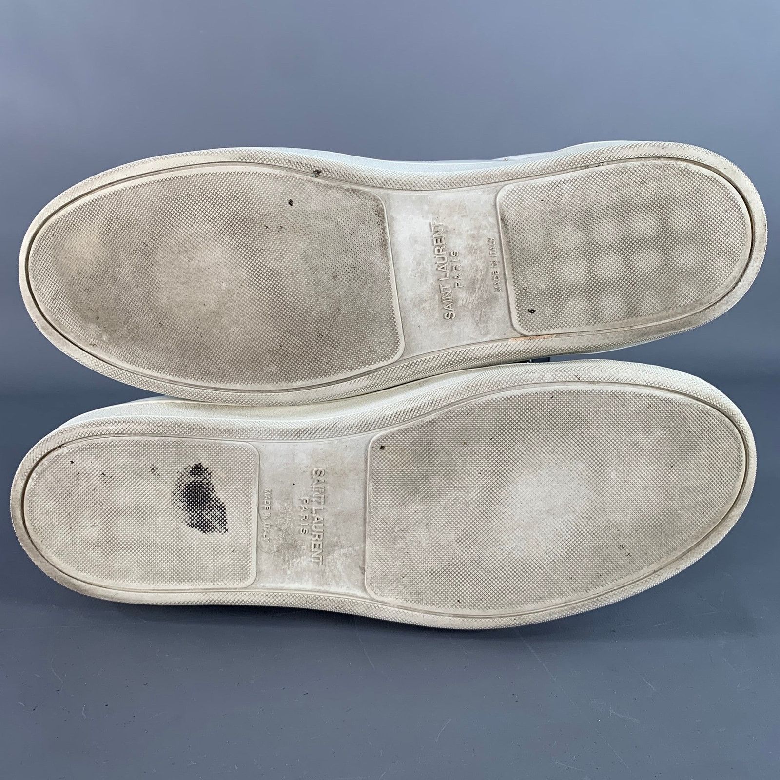 Saint Laurent Paris SAINT LAURENT Size 15 White Leather Low Top Lace-Up Sneakers Size US 15 / EU 48 - 6 Thumbnail