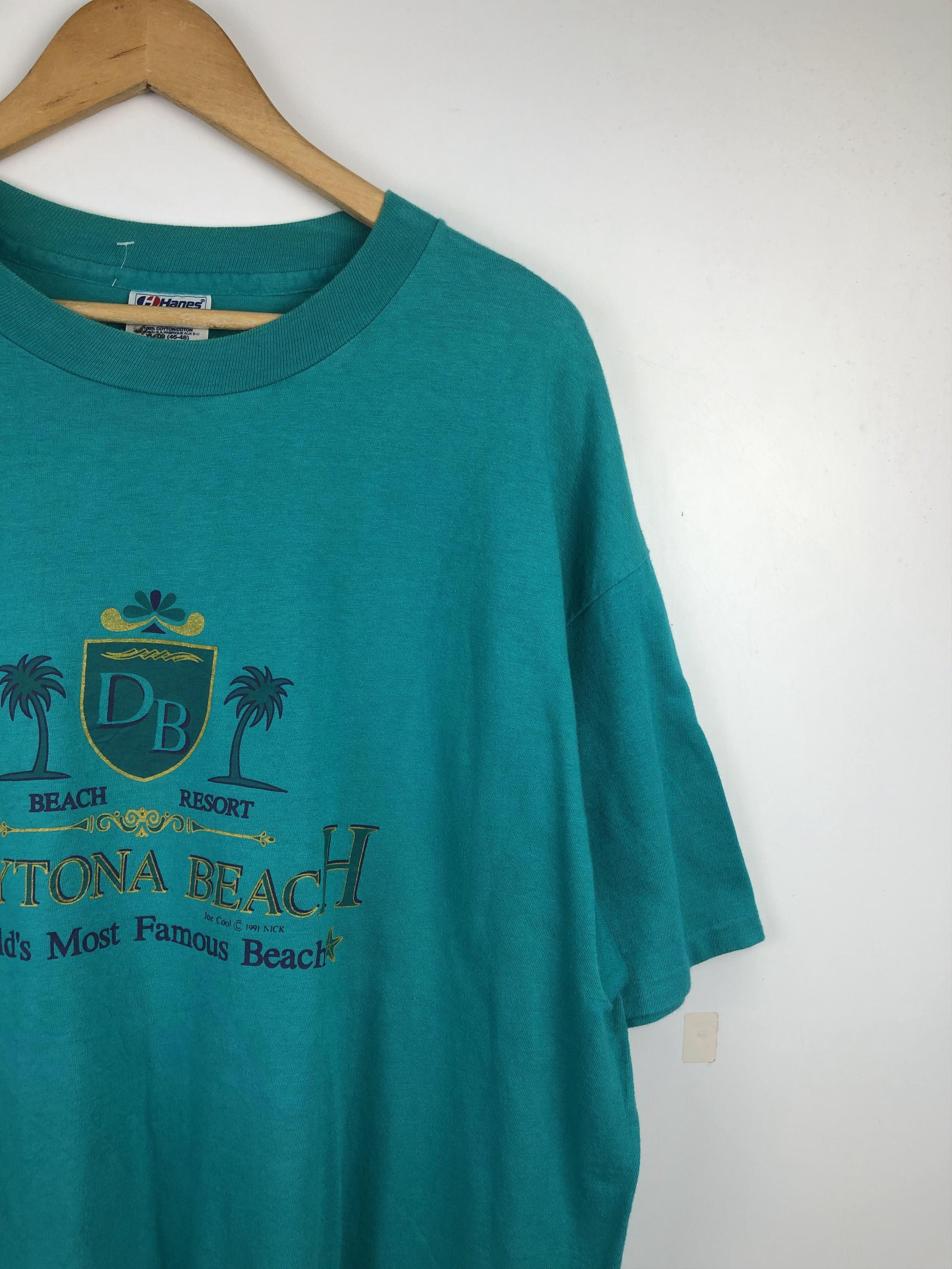 Hanes Vintage 90s Daytona Beach T Shirt TA0349 Size US XL / EU 56 / 4 - 10 Thumbnail