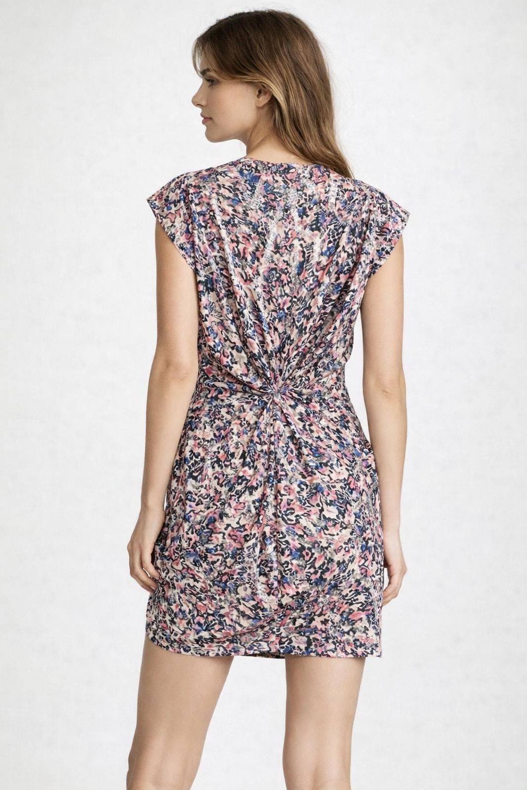 Iro IRO Draped Abstract Print Mini Dress Parisian Chic Size XS / US 0-2 / IT 36-38 - 2 Thumbnail