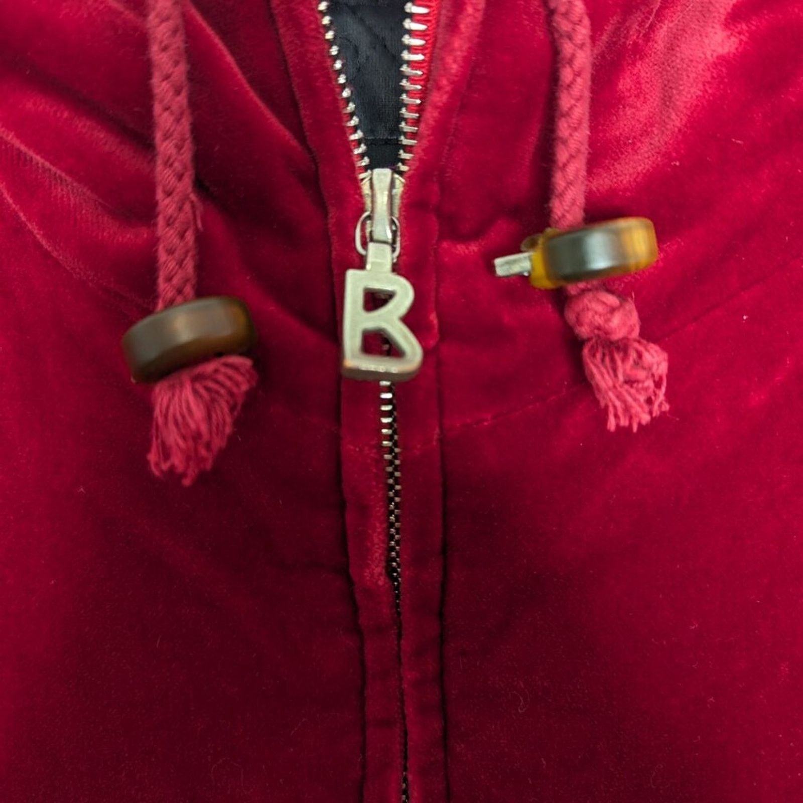 Bogner Bogner Red Velvet Long Sleeve Hooded Zip Up Jacket Pockets Size M / US 6-8 / IT 42-44 - 15 Thumbnail