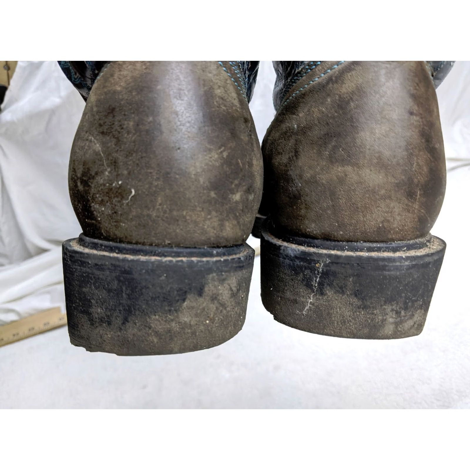 Vintage J.B. Dillon Mens Boots Western Cowboy Leather Brown 10.5 D JBR1115 Size US 11 / EU 44 - 5 Thumbnail