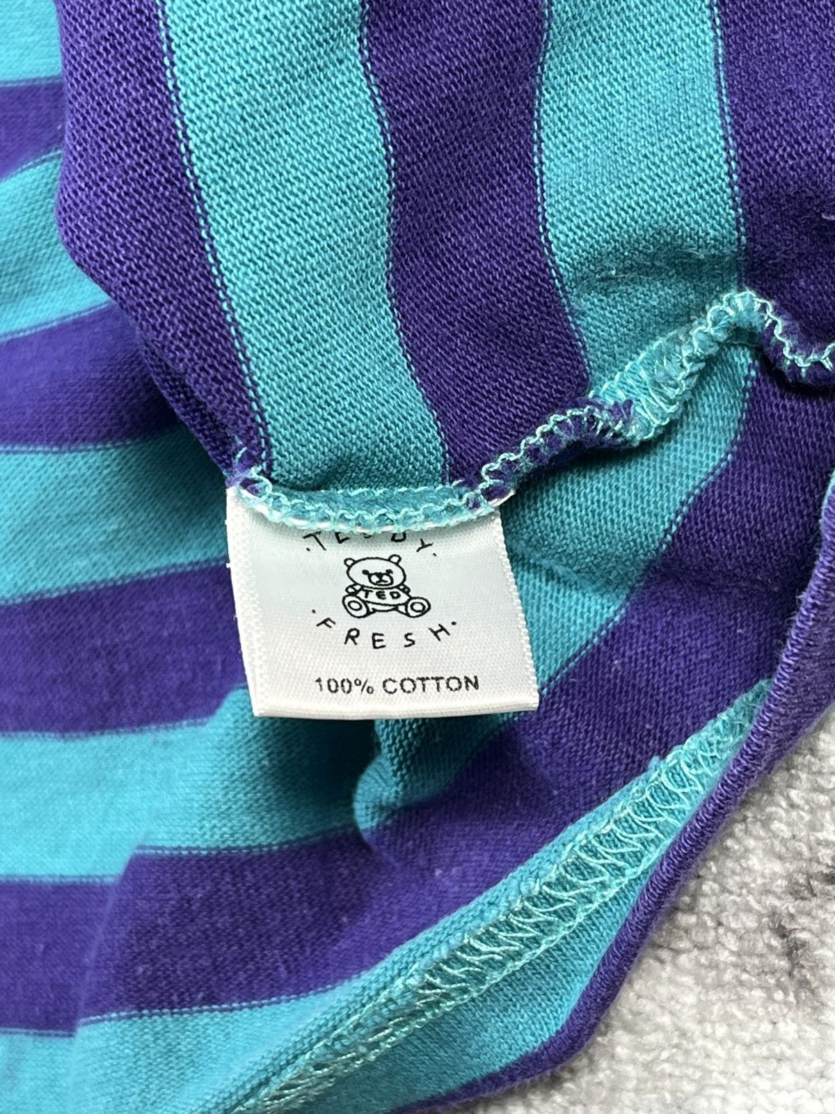 Teddy Fresh Vintage Teddy Fresh Striped Logo T-Shirt Streetwear Size US L / EU 52-54 / 3 - 6 Thumbnail