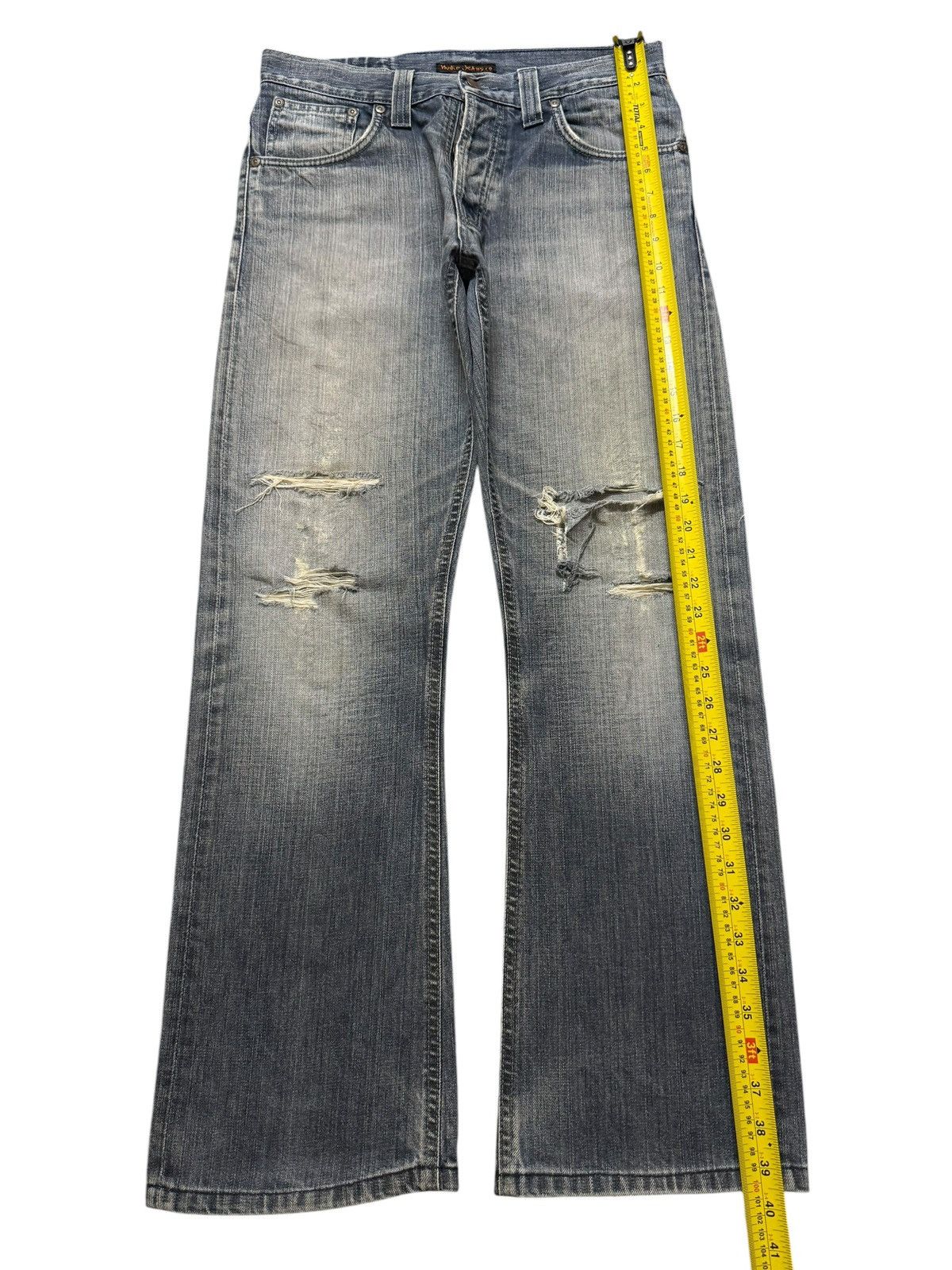 Nudie Jeans Vintage Y2K Nudie Italy Regular Ralf Faded Wash Distressed Size US 31 - 10 Thumbnail