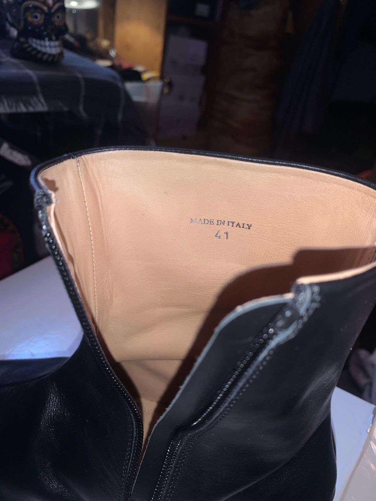 Maison Margiela Maison Margiela Black Leather Tabi Ankle Boots — Flat Sole Size US 8 / EU 41 - 15 Thumbnail
